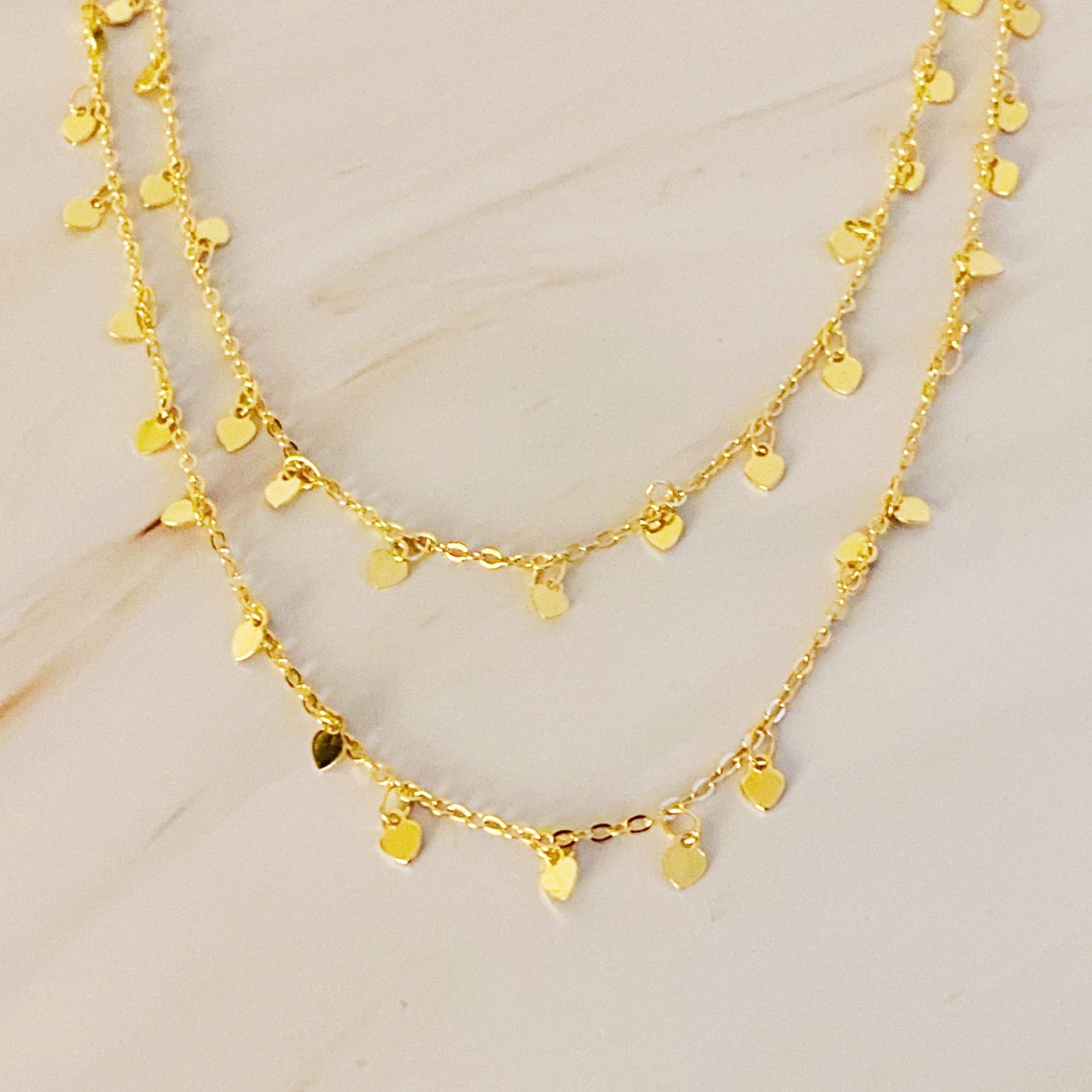 Mini Hearts Long Necklace