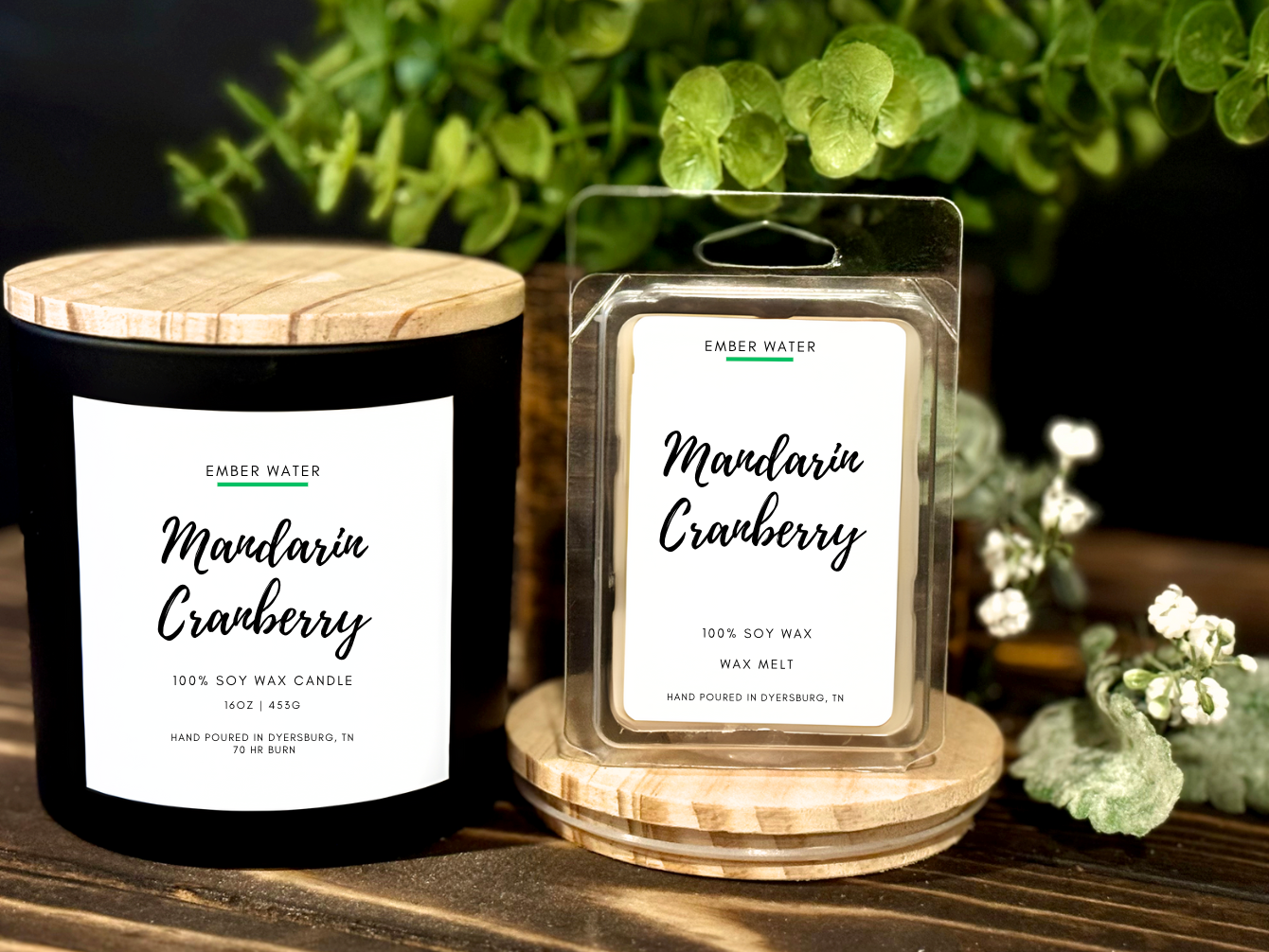 Mandarin Cranberry 16 oz 100% Soy Candle