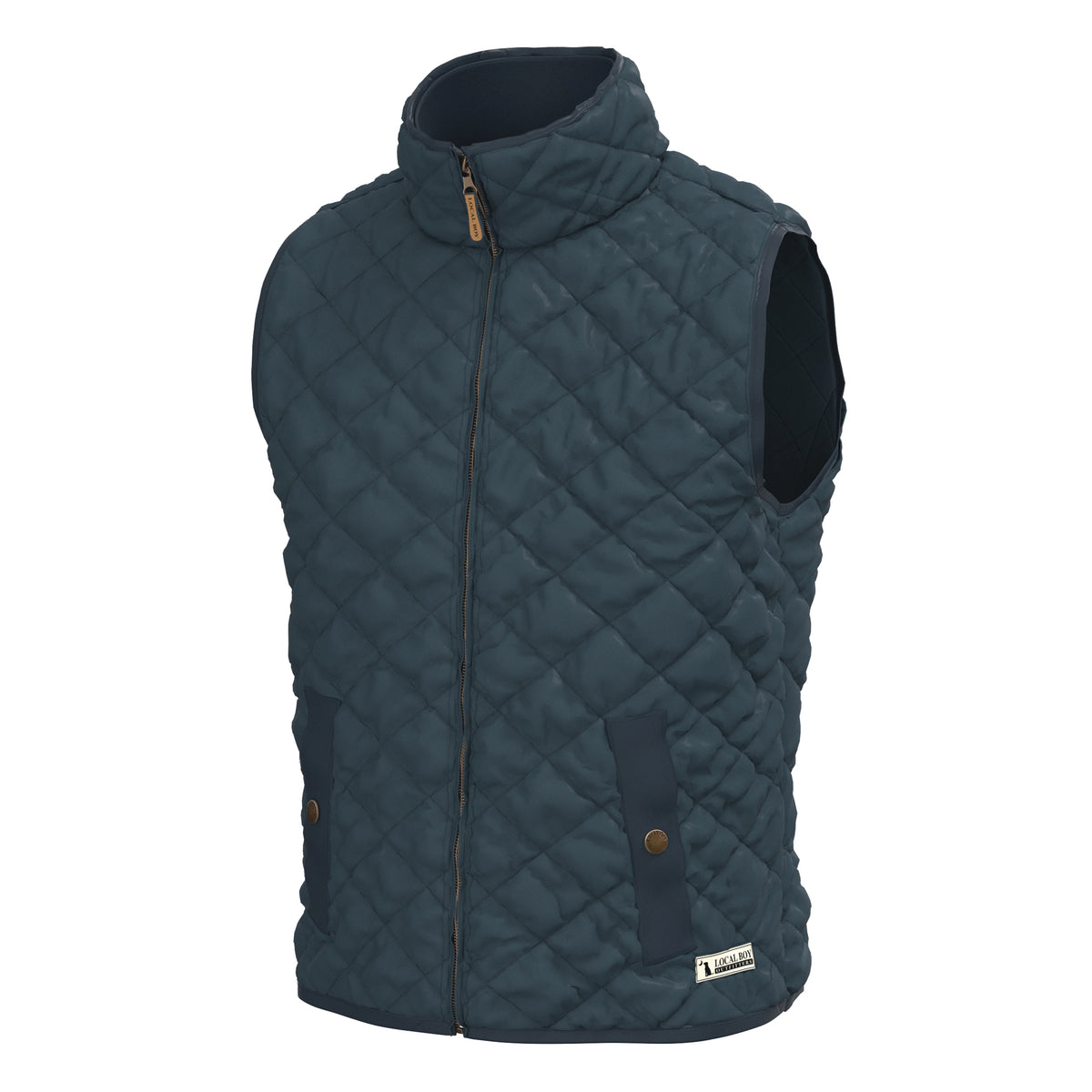 Dark Blue Diamond Quilted Vest - YOUTH