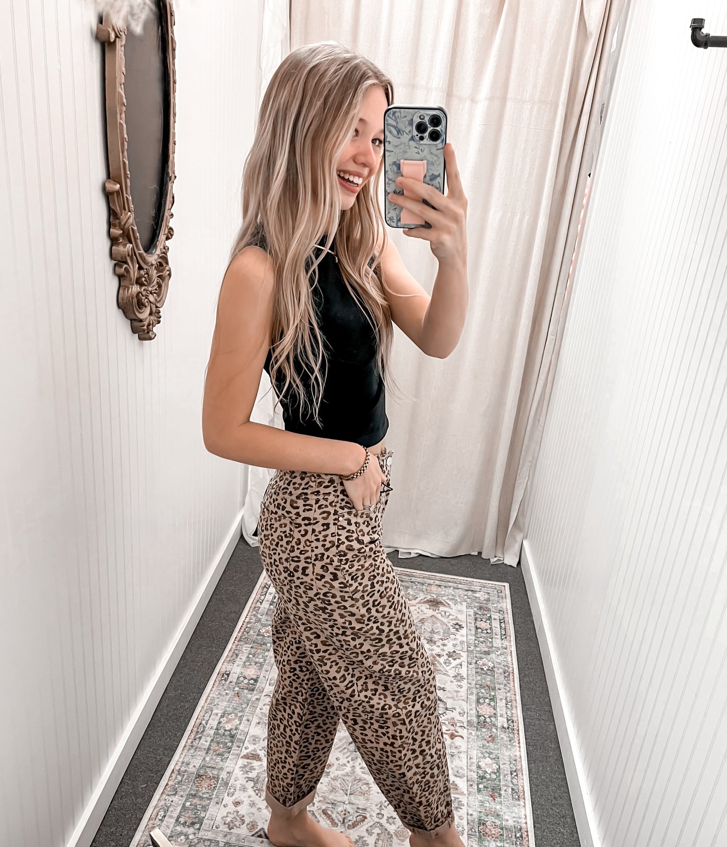 Ravyn Leopard Barrel Jeans