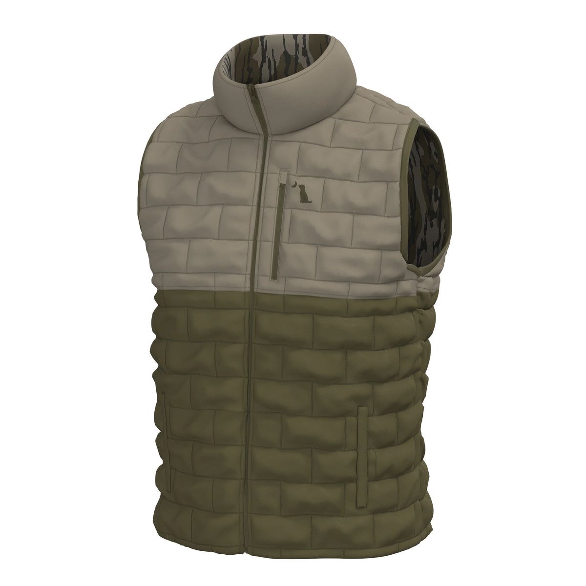 Duck Down Reversible Vest - Mossy Oak Bottomland