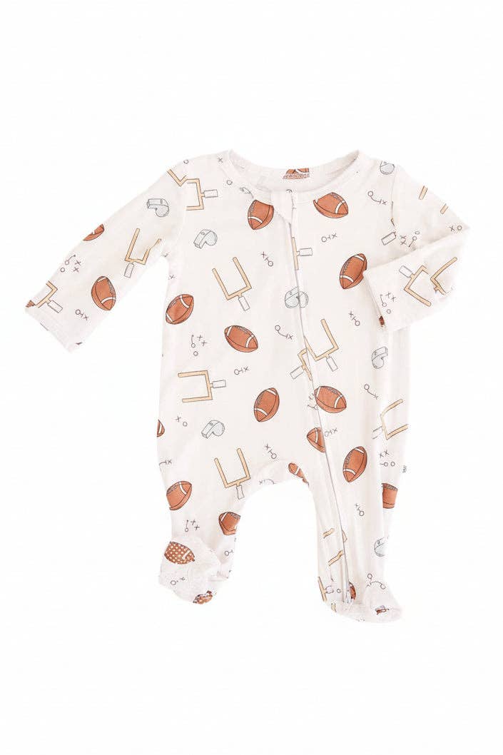 Tiny Touchdowns Zipper Footie | Neutral