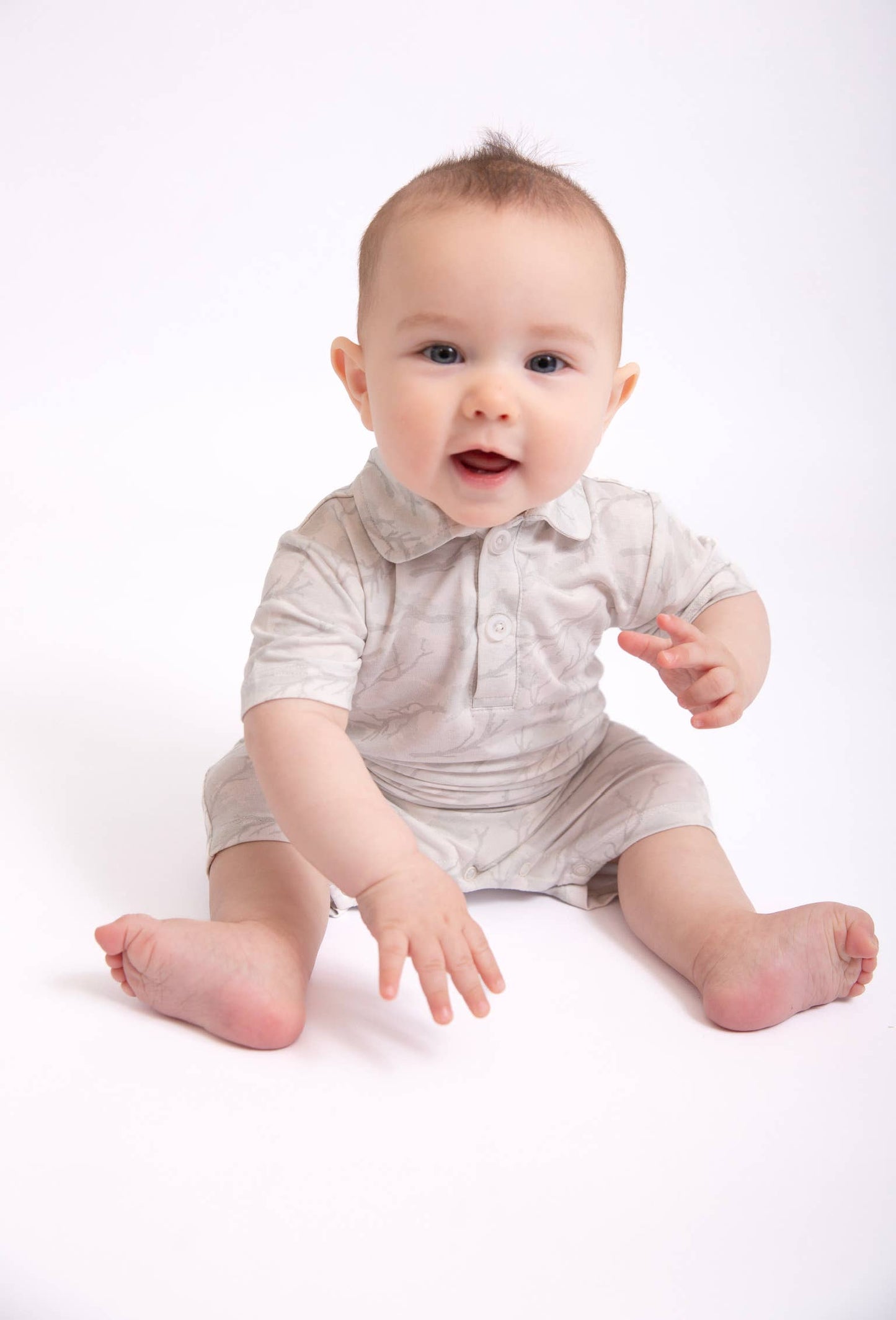 Driftwood Camo - SS Polo Romper