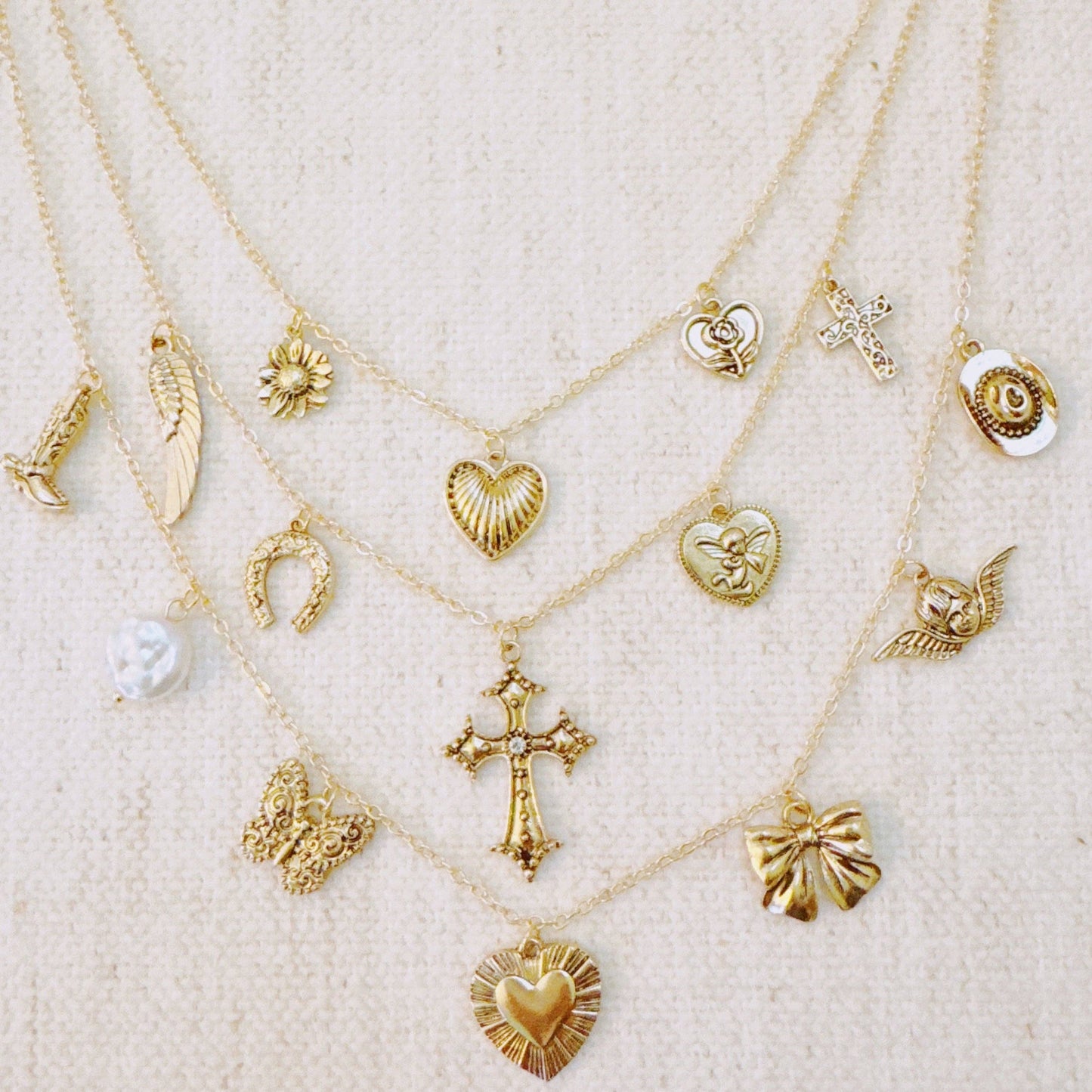 Vintage Charm Triple Layered Necklace