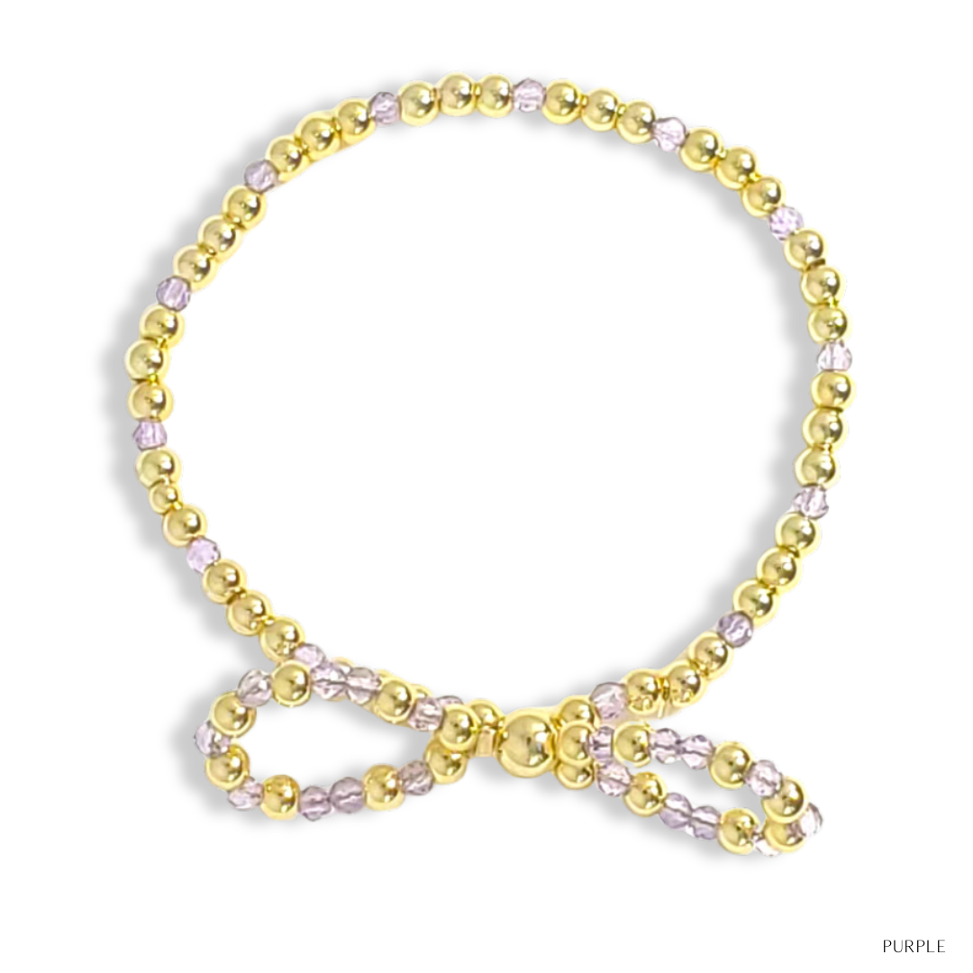 Bow Gold Filled & Swarovski Crystal Beaded Bracelet