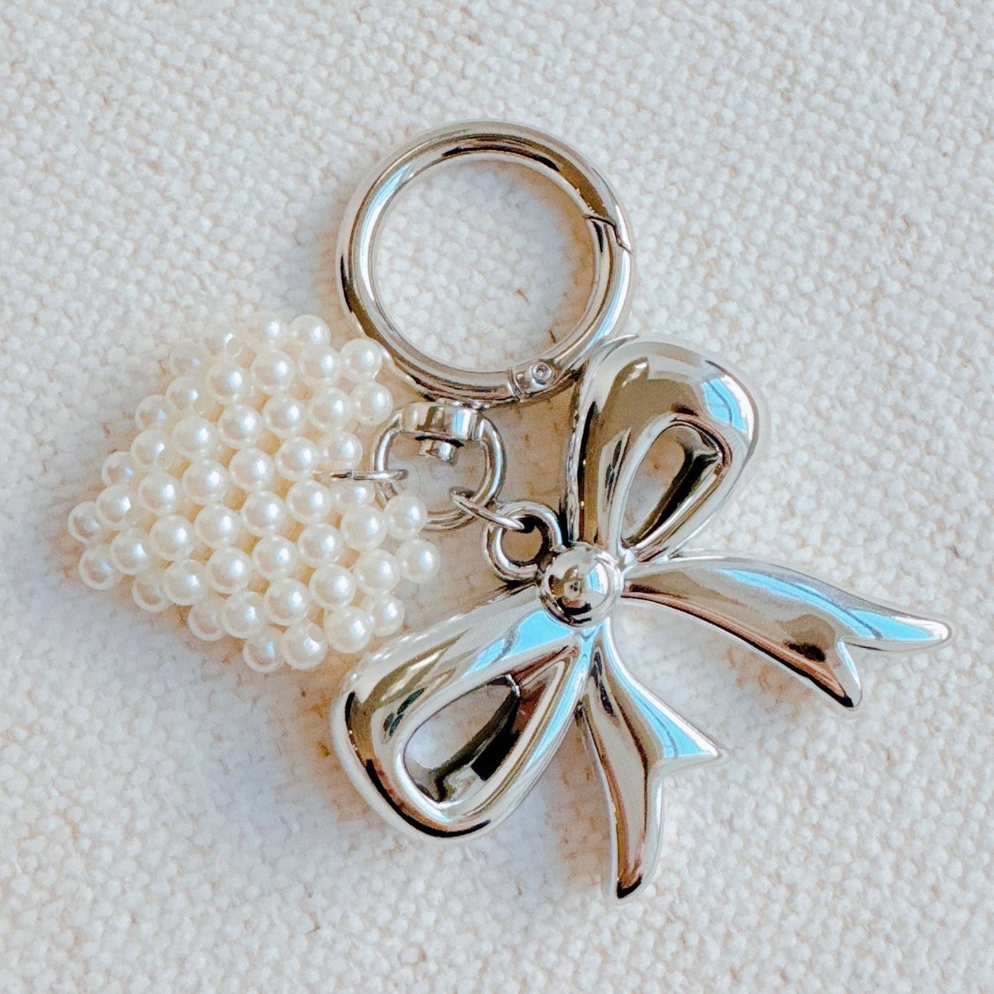 Silver Bow Bag Charm