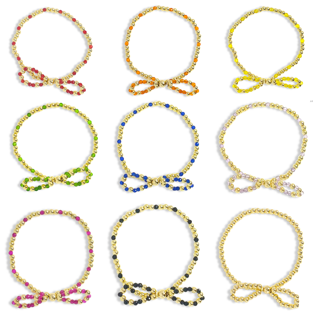 Bow Gold Filled & Swarovski Crystal Beaded Bracelet