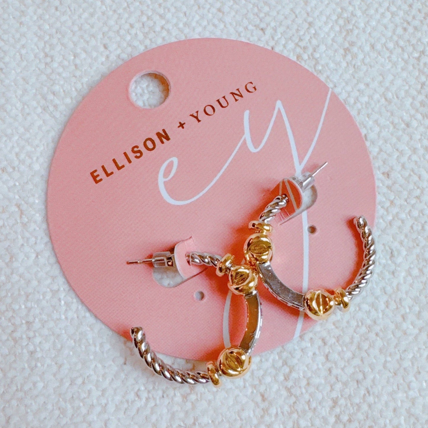 Hailey Two Tone Hoop Earrings