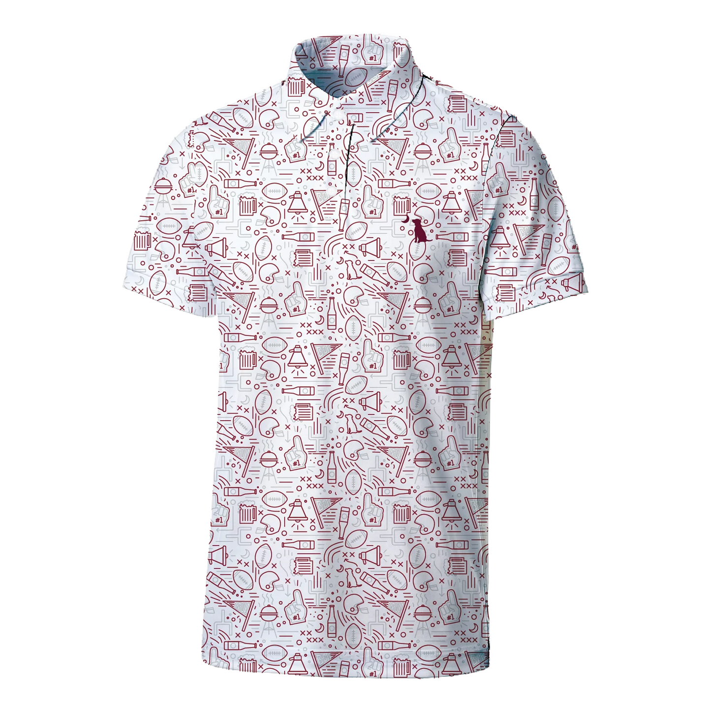 Collegiate Dirty Myrtle Polo - Maroon/Gray