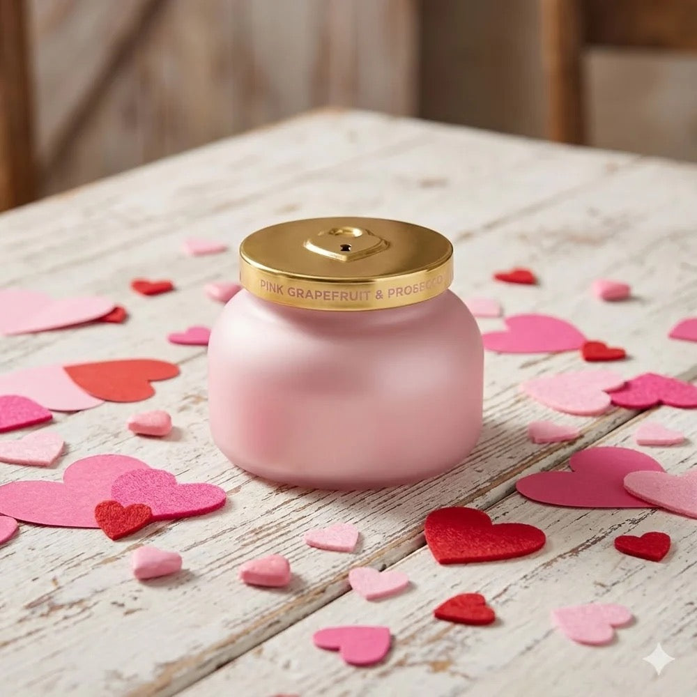 VALENTINE CAPSULE
Love Lock Sig Candle 19oz, Pink Grapefruit & Prosecco