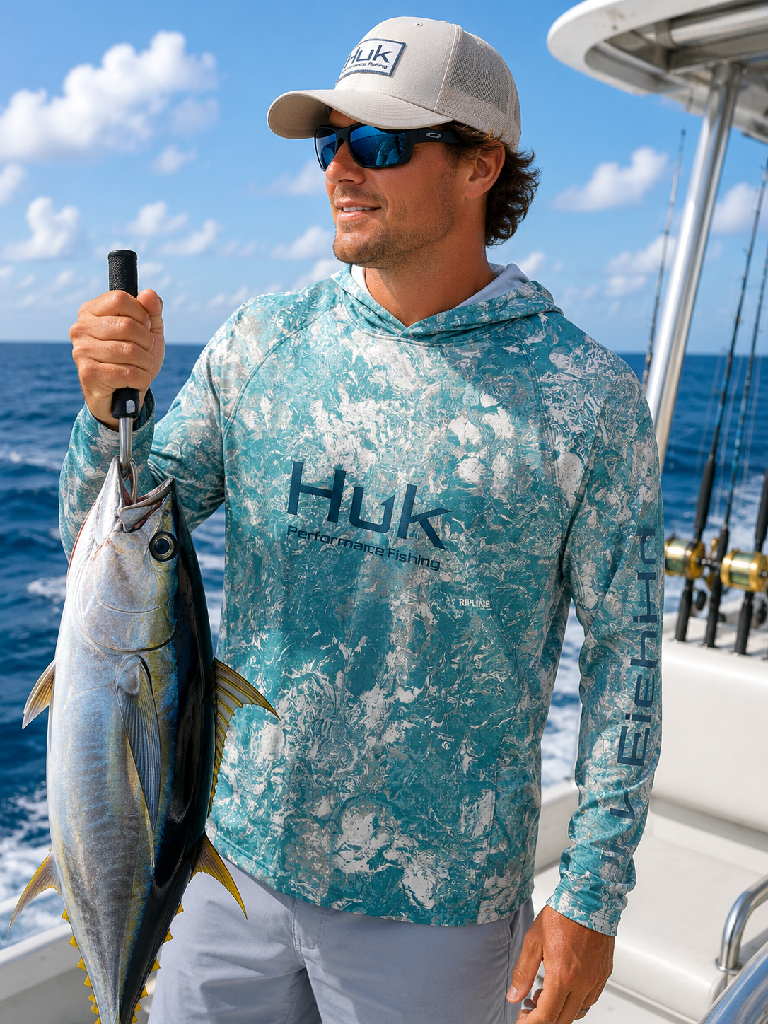 Mossy Oak Pursuit LS Hoodie - Aqua Haze