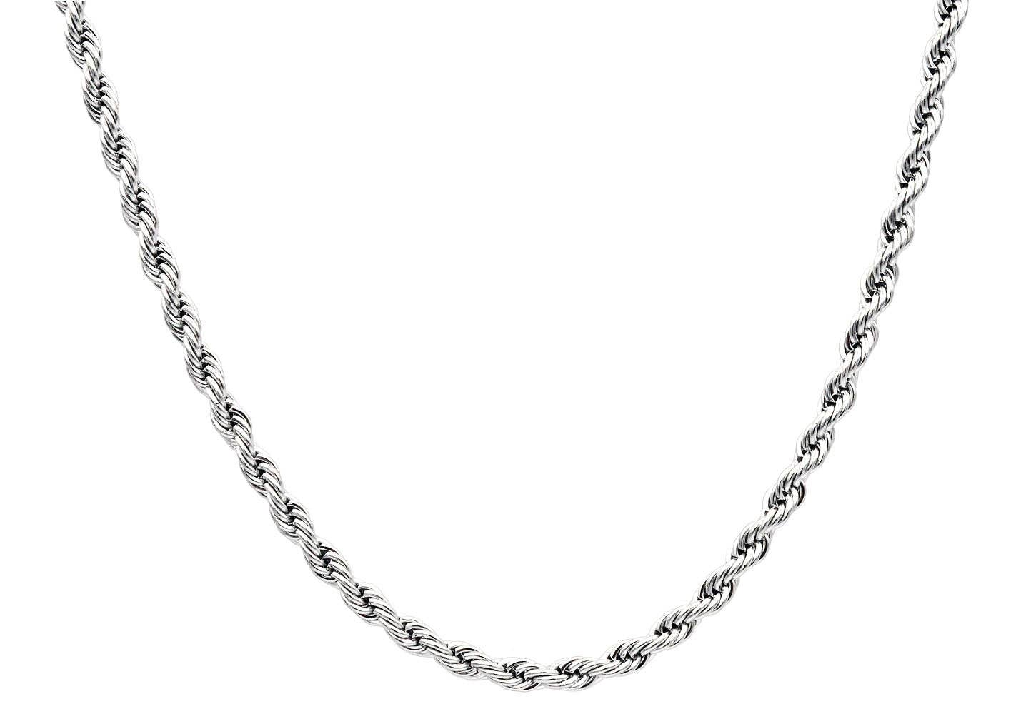 Men's 5mm Stainless Steel 24" Rope Chain Necklace