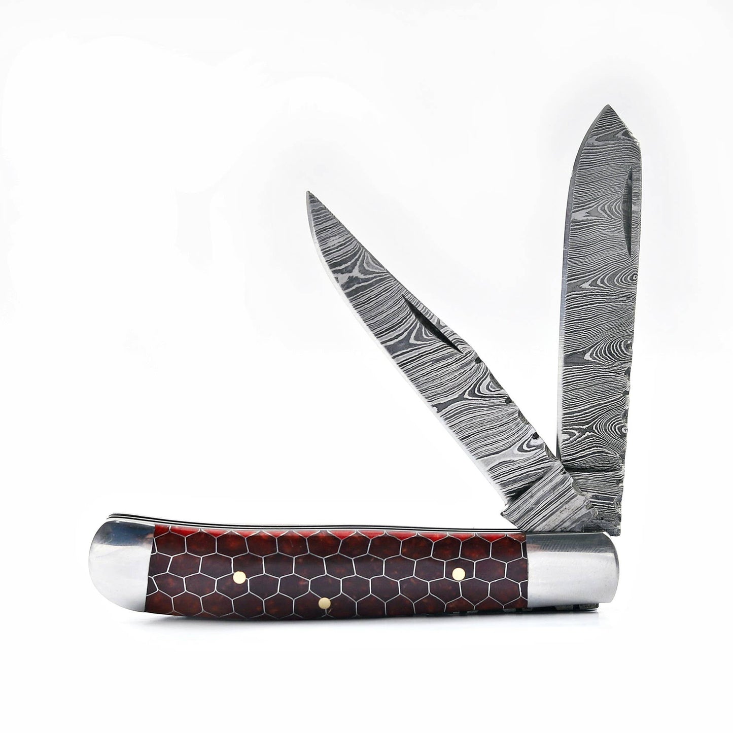 7.5' Handmade damascus pocket knife, Rancher's Choice