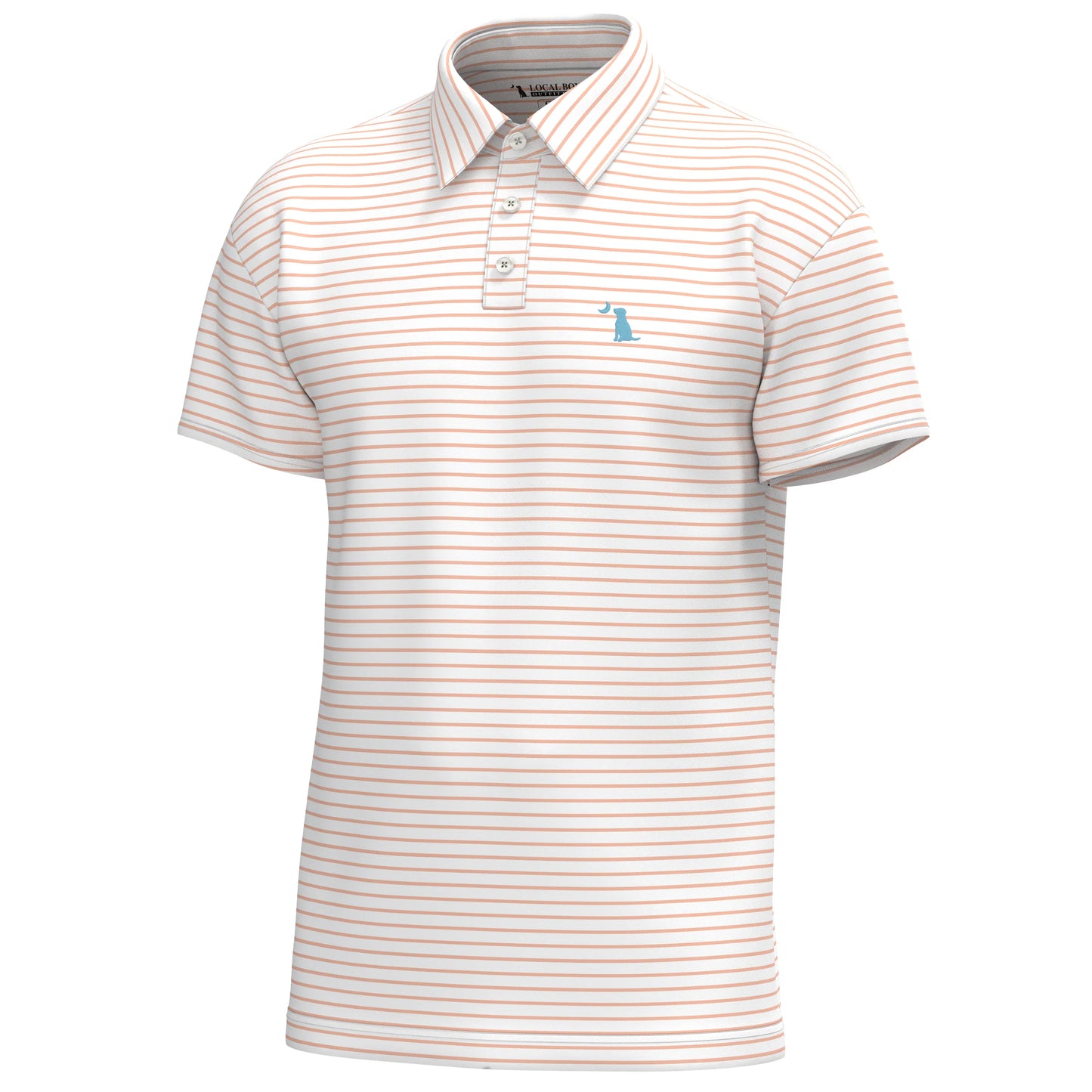Edisto Polo - Peach/White
