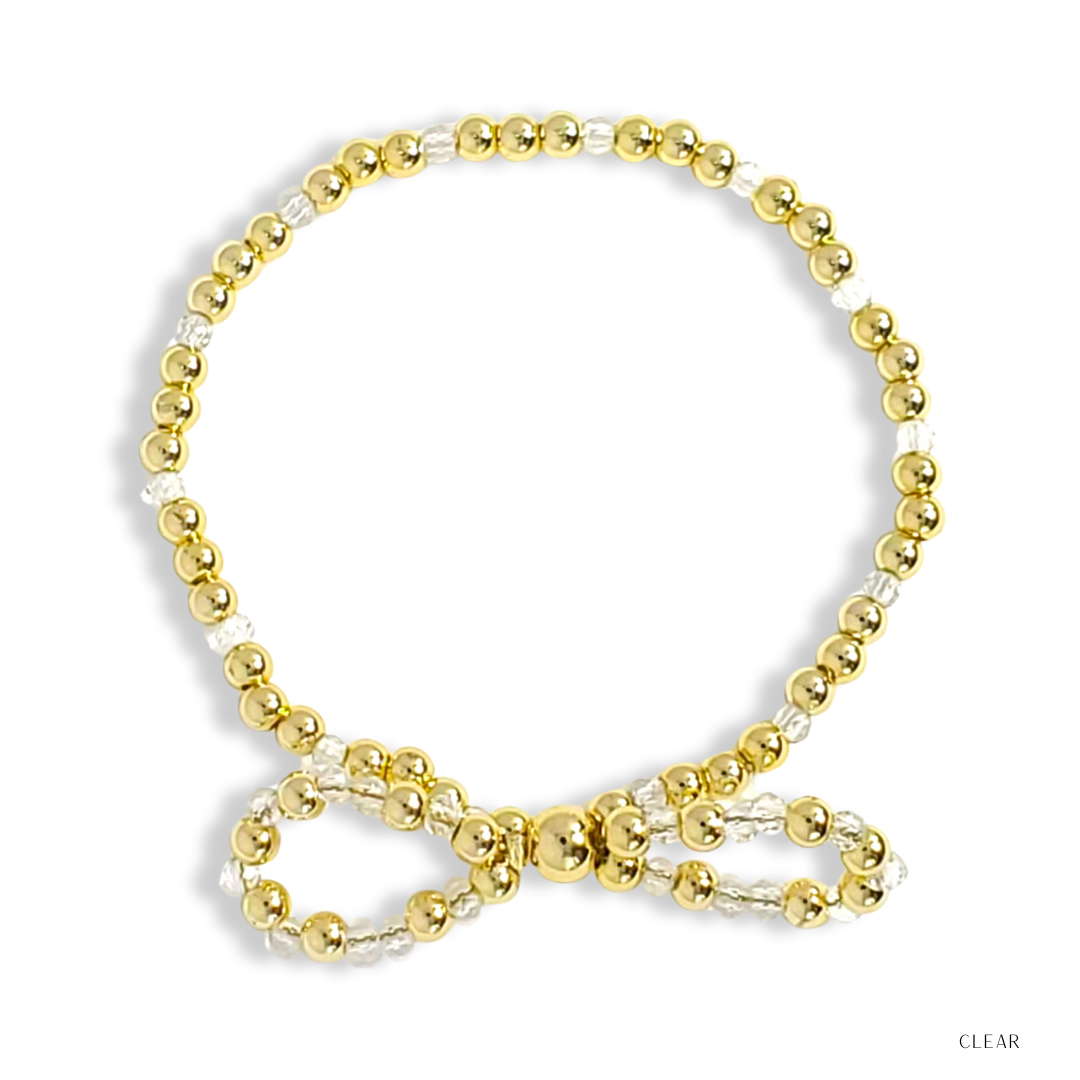 Bow Gold Filled & Swarovski Crystal Beaded Bracelet