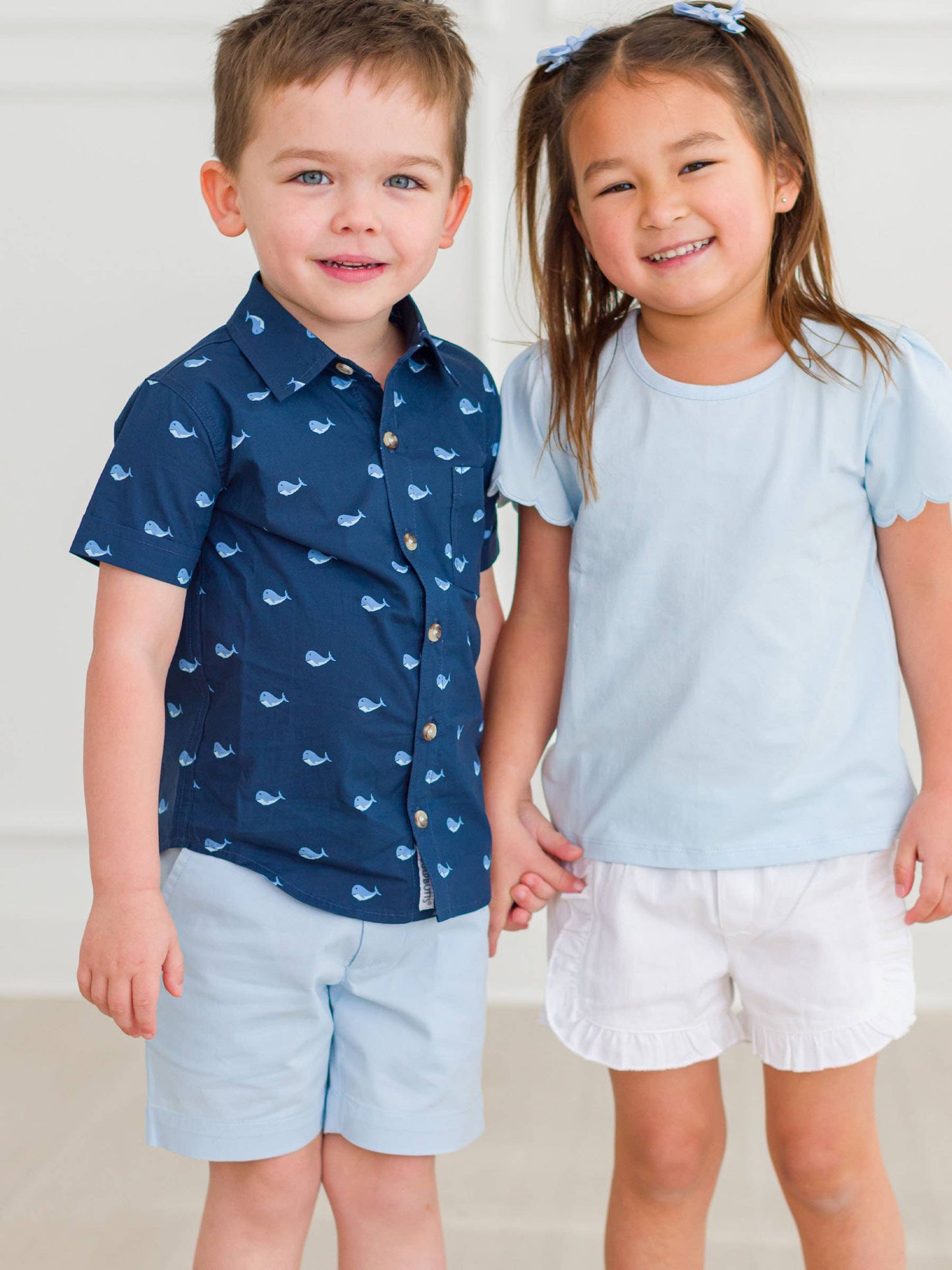 Boys Light Blue Stretch Chino Shorts