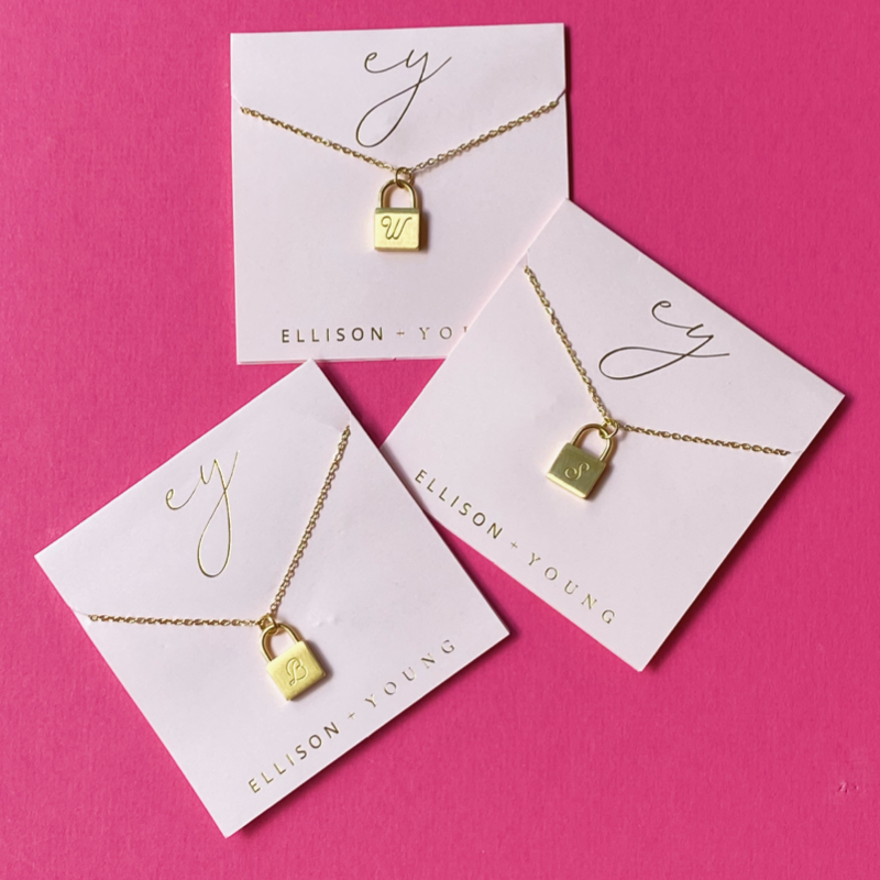 Scripted Notes Locket Initial Necklace