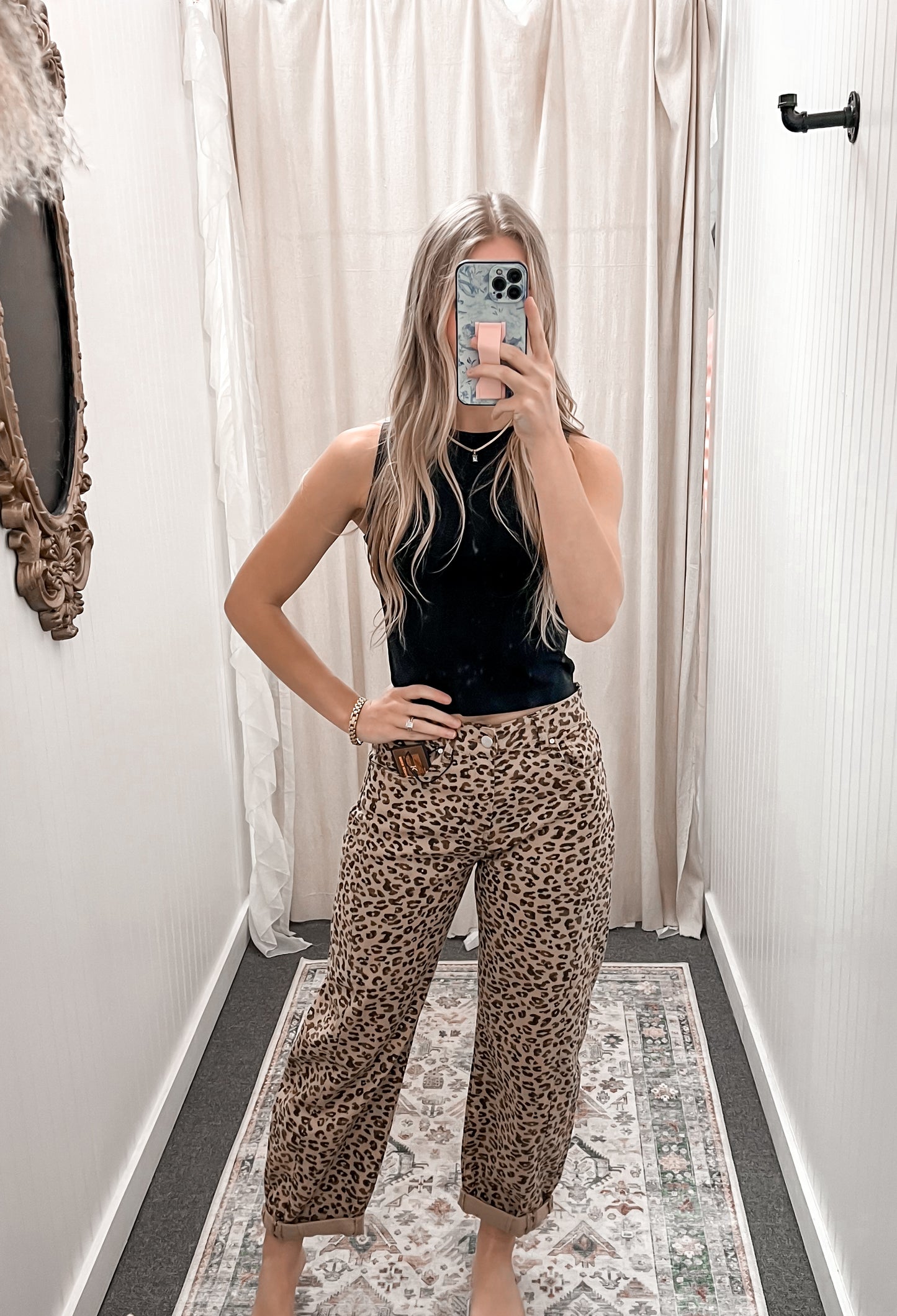 Ravyn Leopard Barrel Jeans