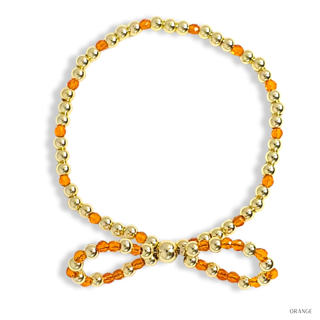Bow Gold Filled & Swarovski Crystal Beaded Bracelet