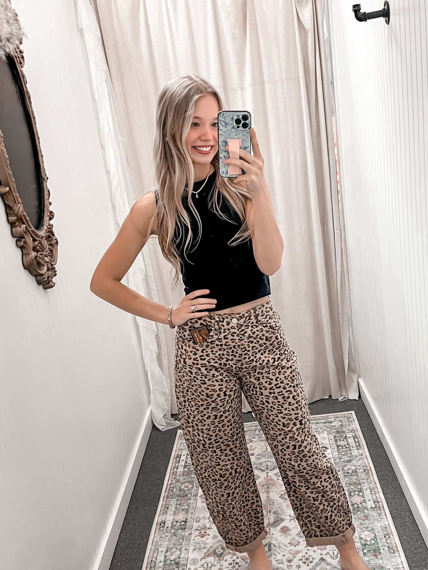 Ravyn Leopard Barrel Jeans