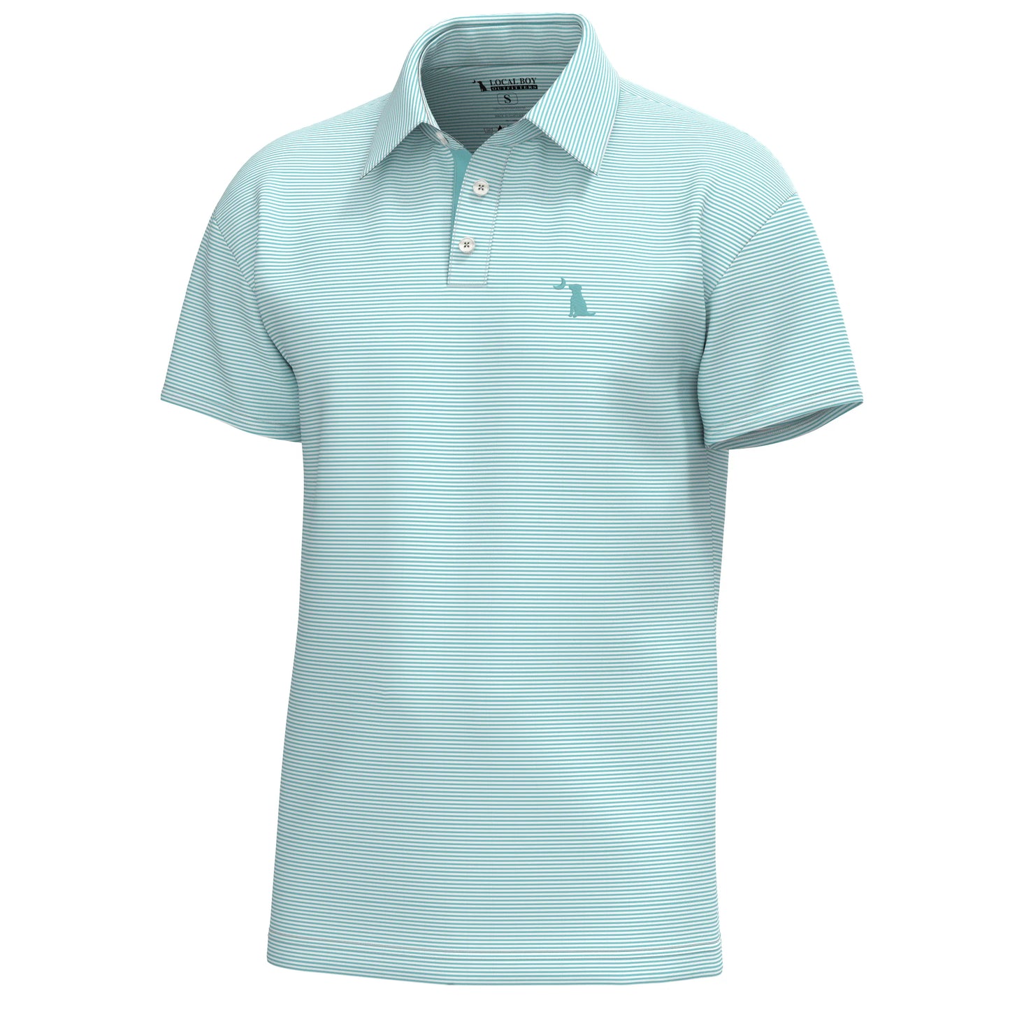 Palms Polo - Aqua / White