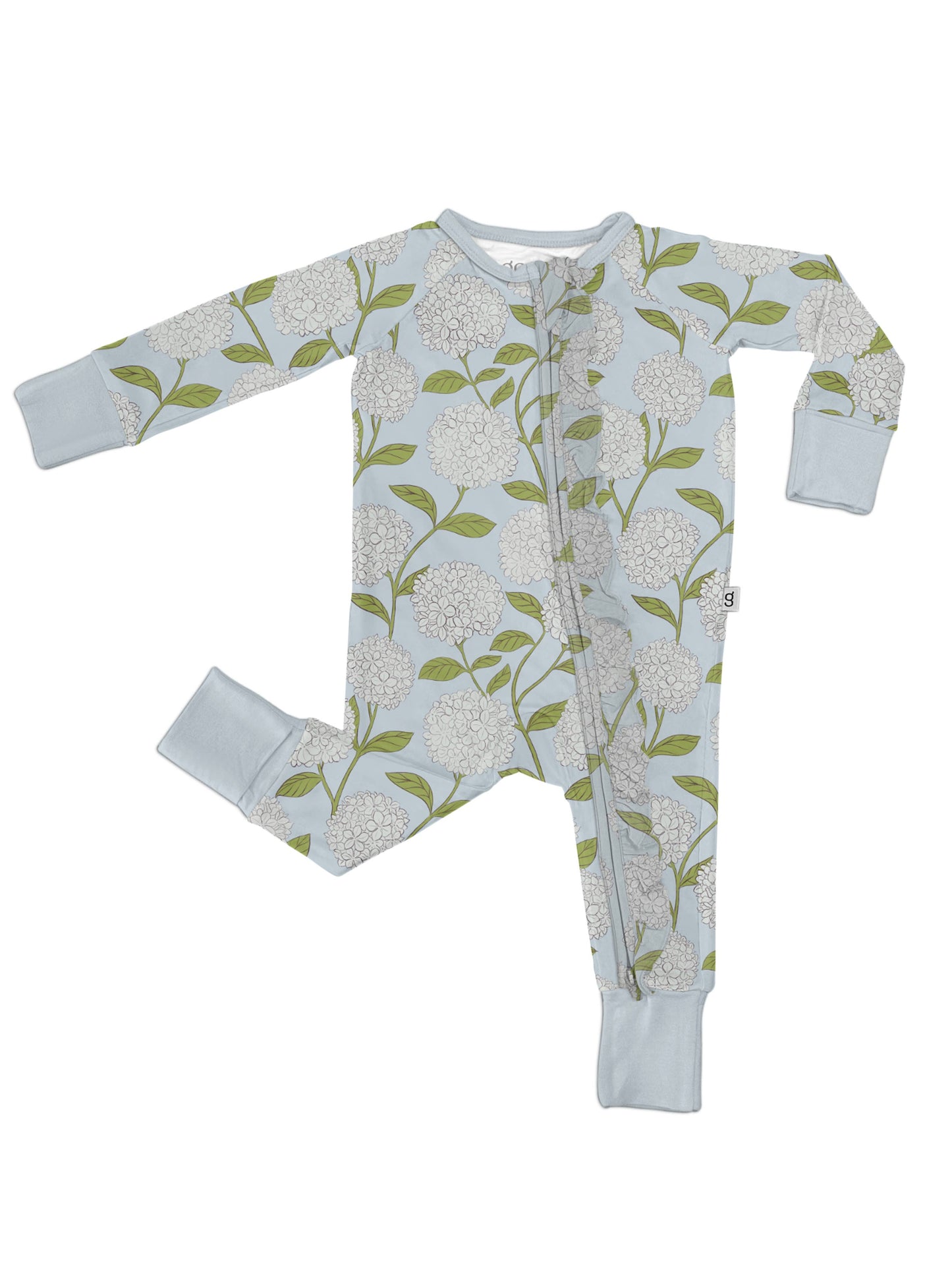 Hydrangeas - Zip Convertible Pajamas w/ Ruffles