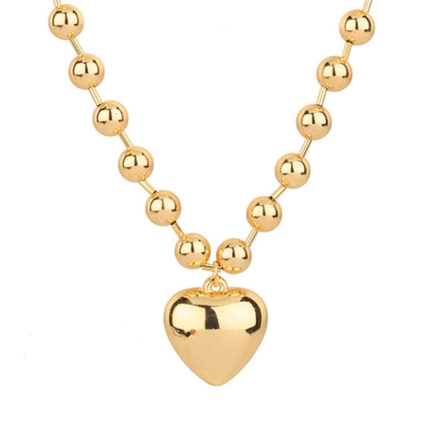 Ball Chain Heart Pendant Necklace
