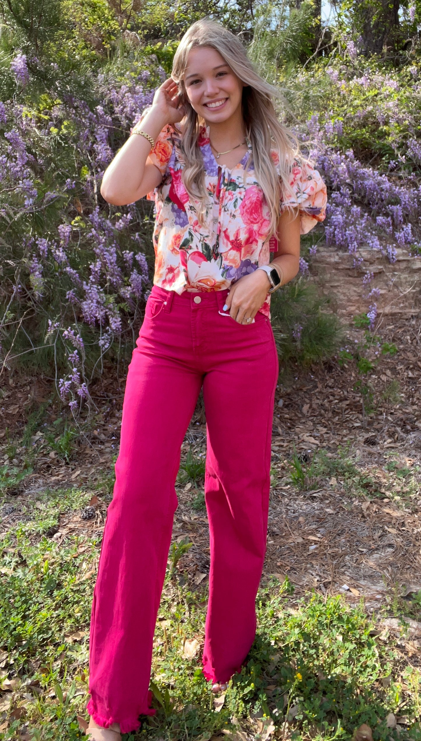 Chelsey Fuchsia Jeans