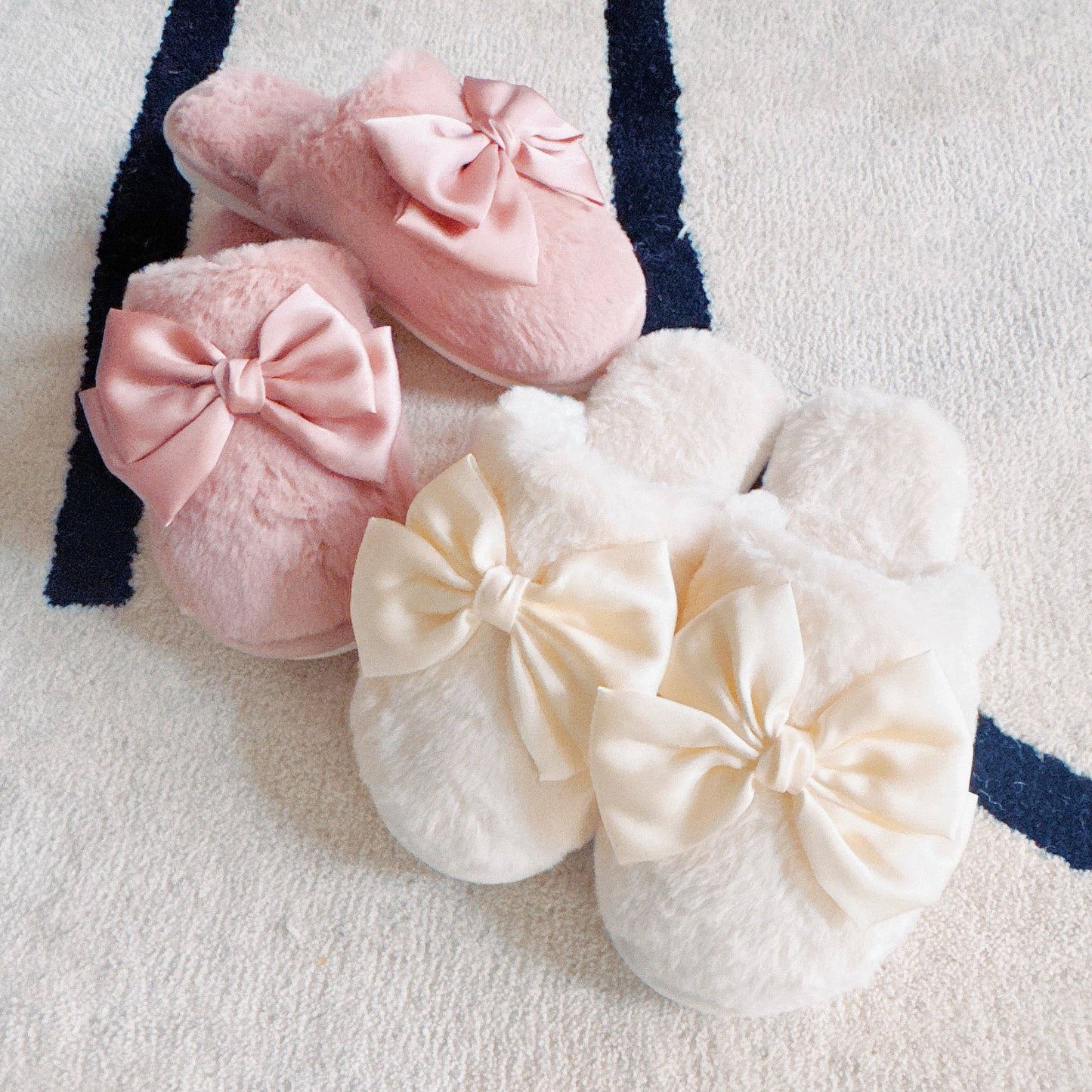 Satin Shine Fur Slippers