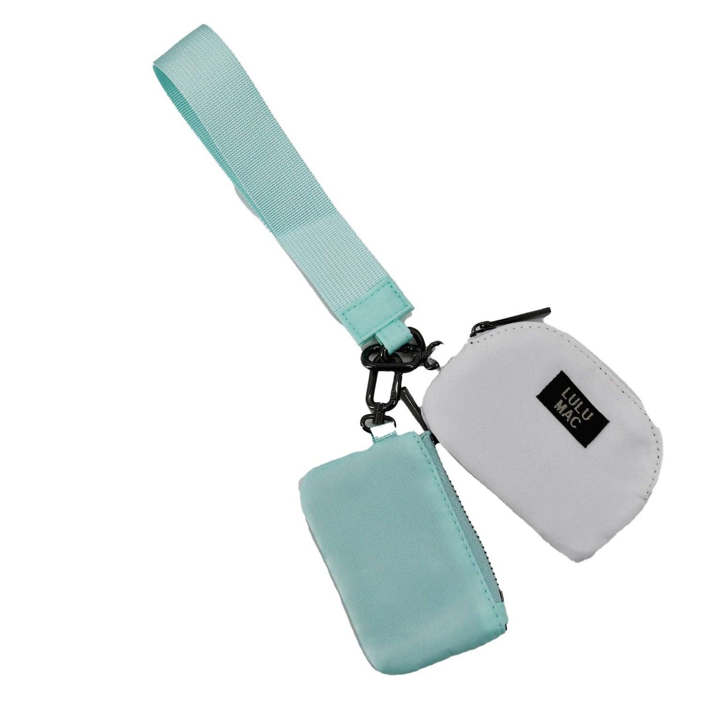 Mint/White Double Pouch Wristlets