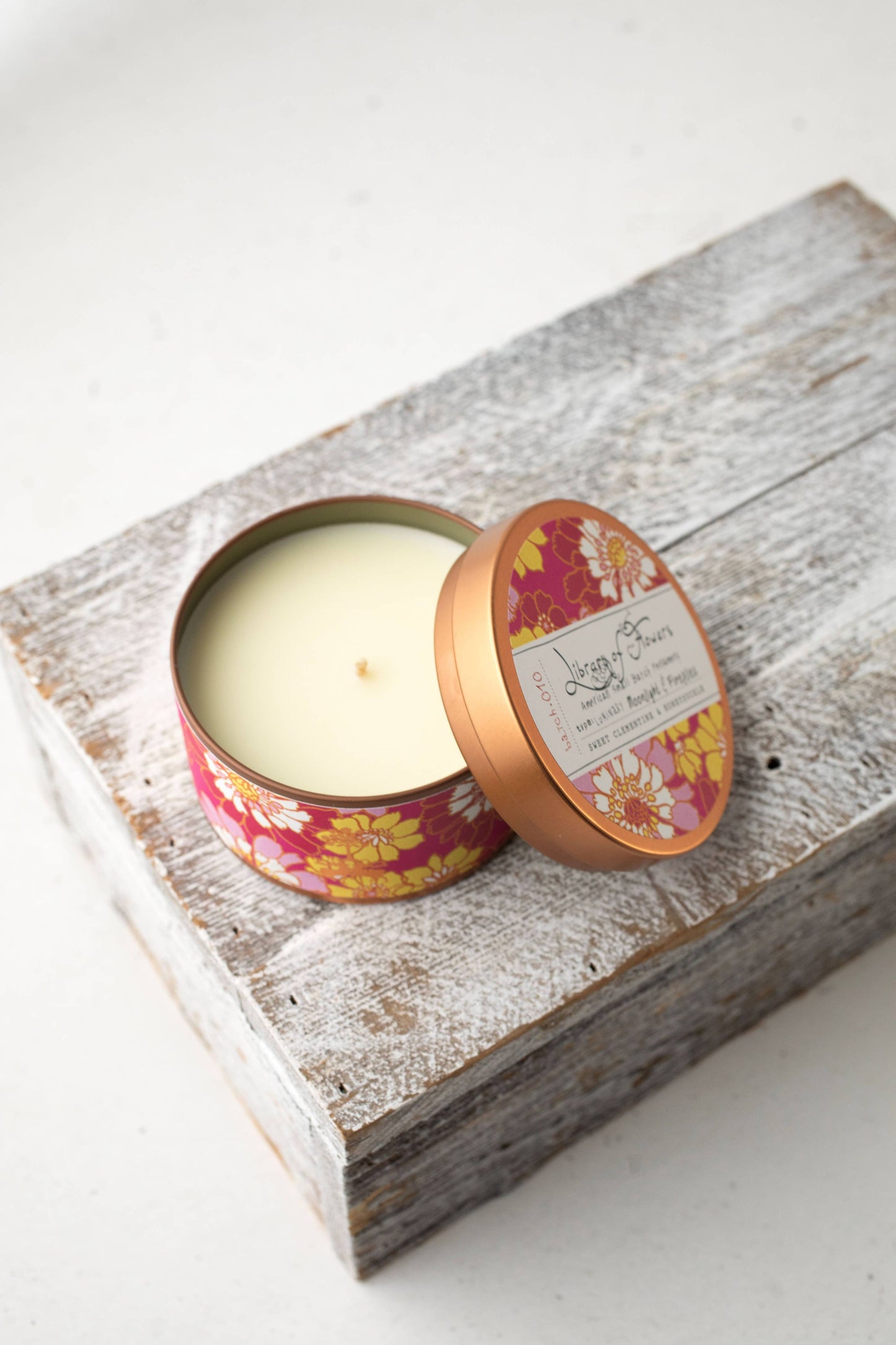MAGENTA & YELLOW FLORAL CANDLE