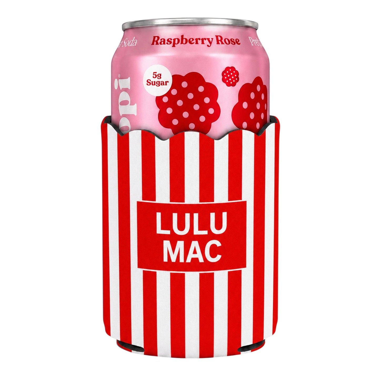 Red Striped Lulu Mac Koozie