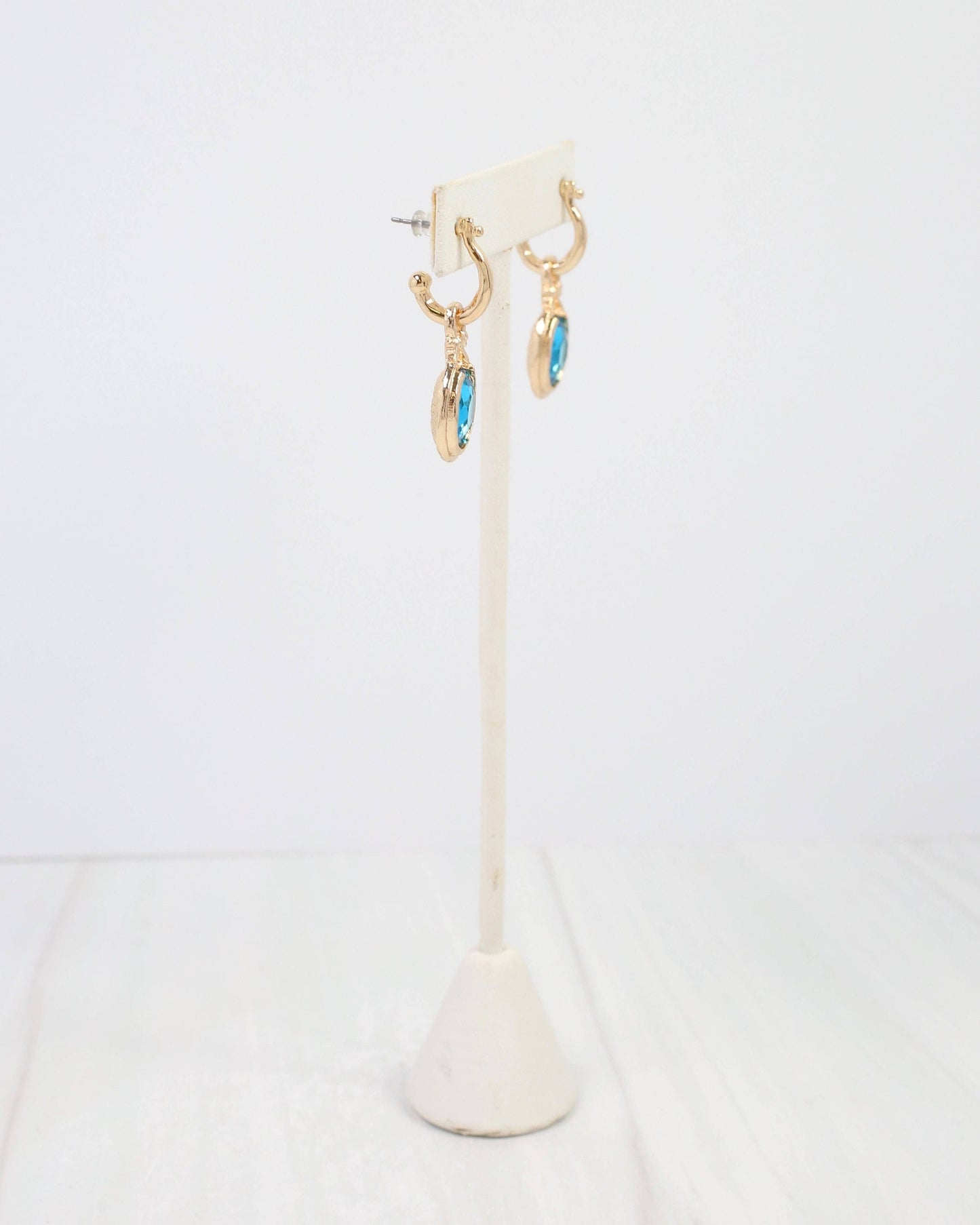 Medford Circular Drop Hoop Earring Aqua