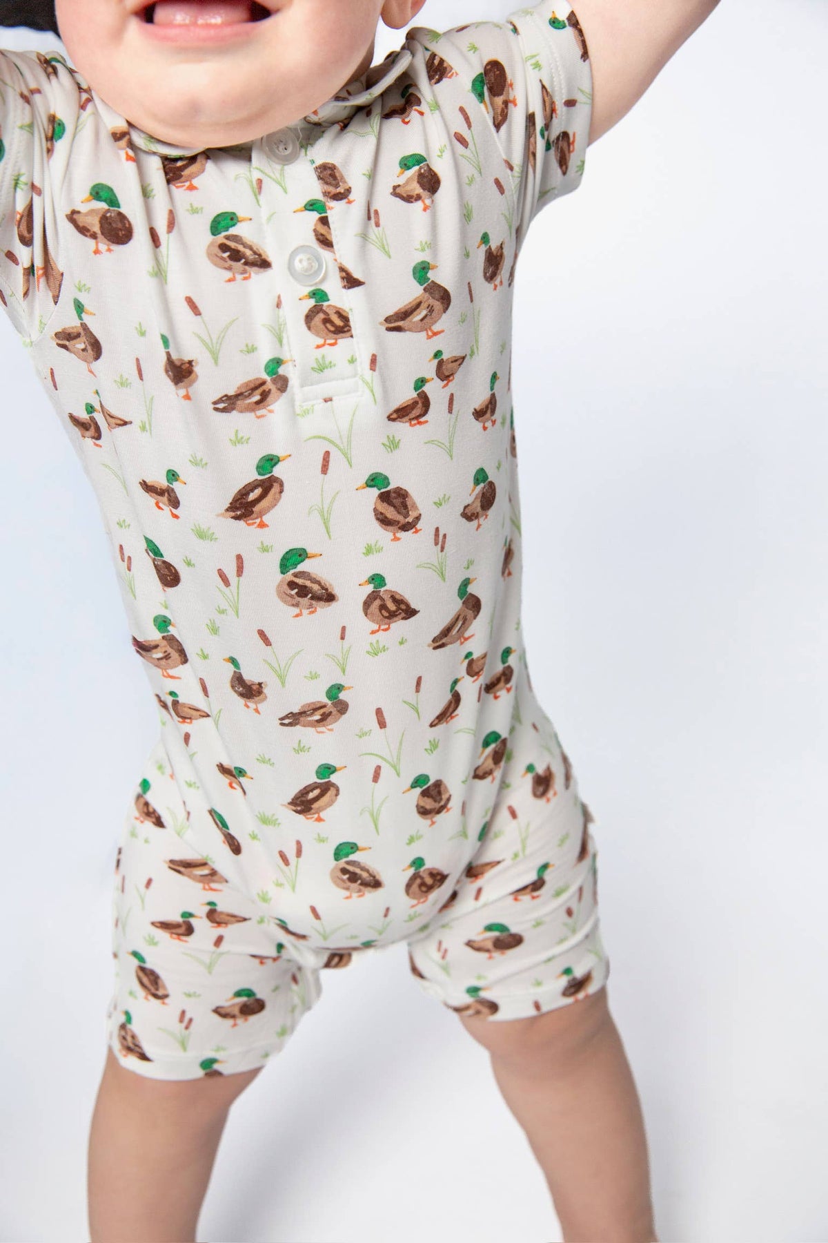 Mallard Drake Ducks- SS Polo Romper