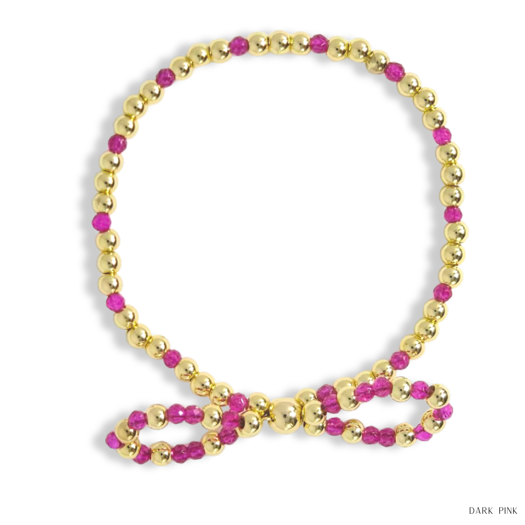 Bow Gold Filled & Swarovski Crystal Beaded Bracelet