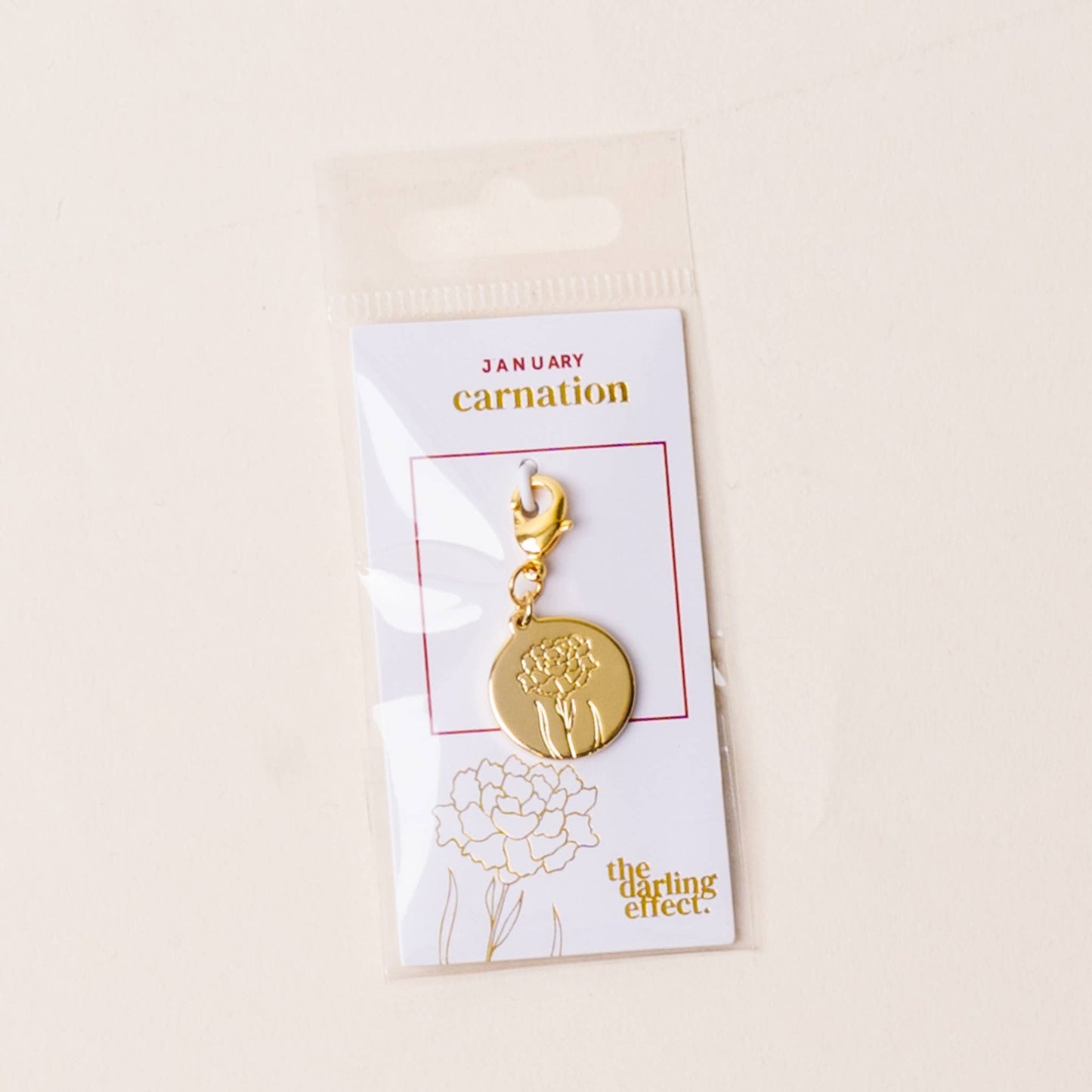 Jewelry Birth Flower Charm Gold-January