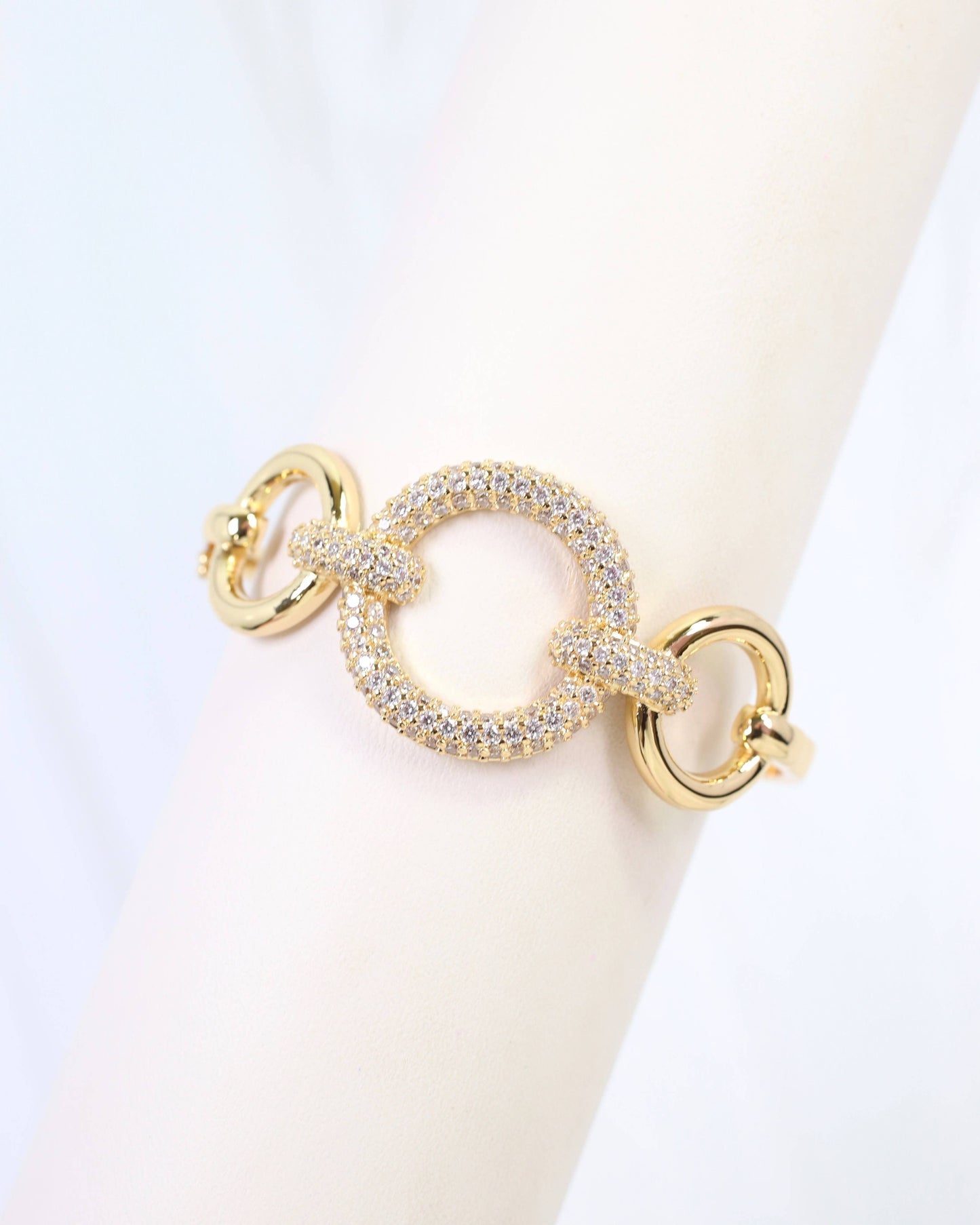 Harlem CZ Pave Clasp Bracelet WR Gold