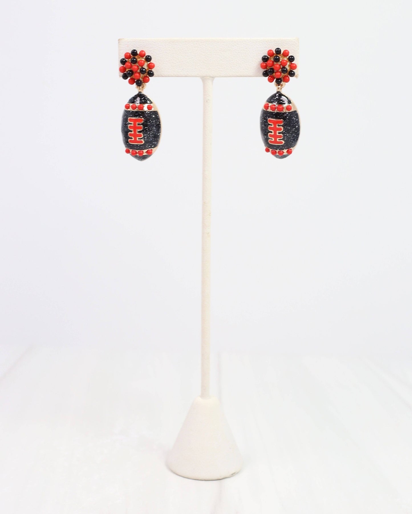 Adler Football Earring Red Black
