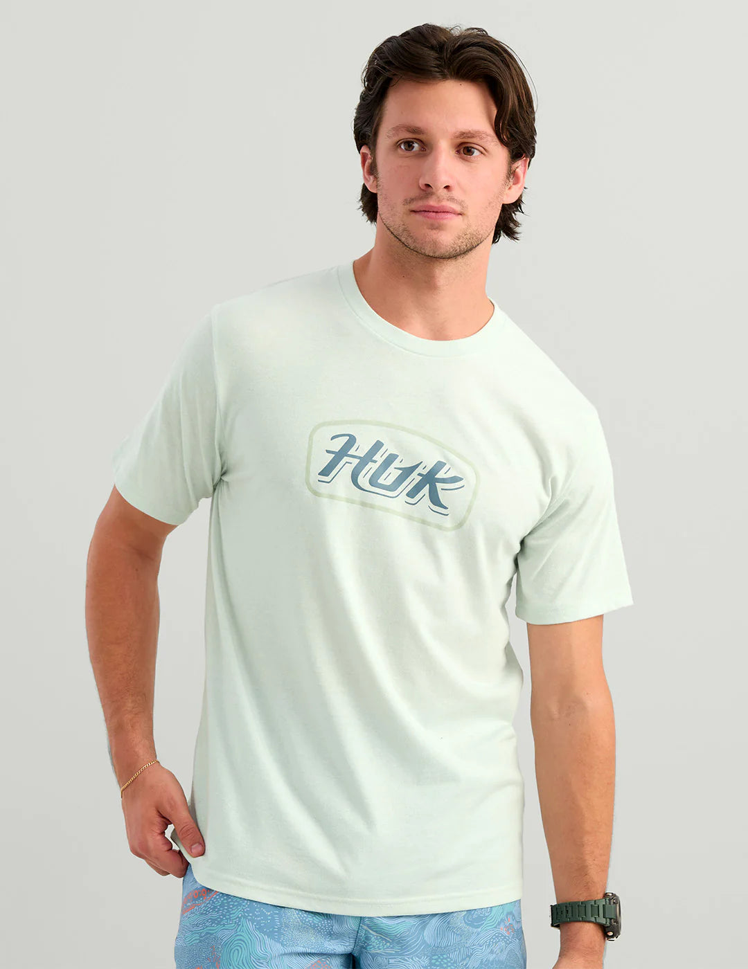 Huk Script Tee - Pale Algae