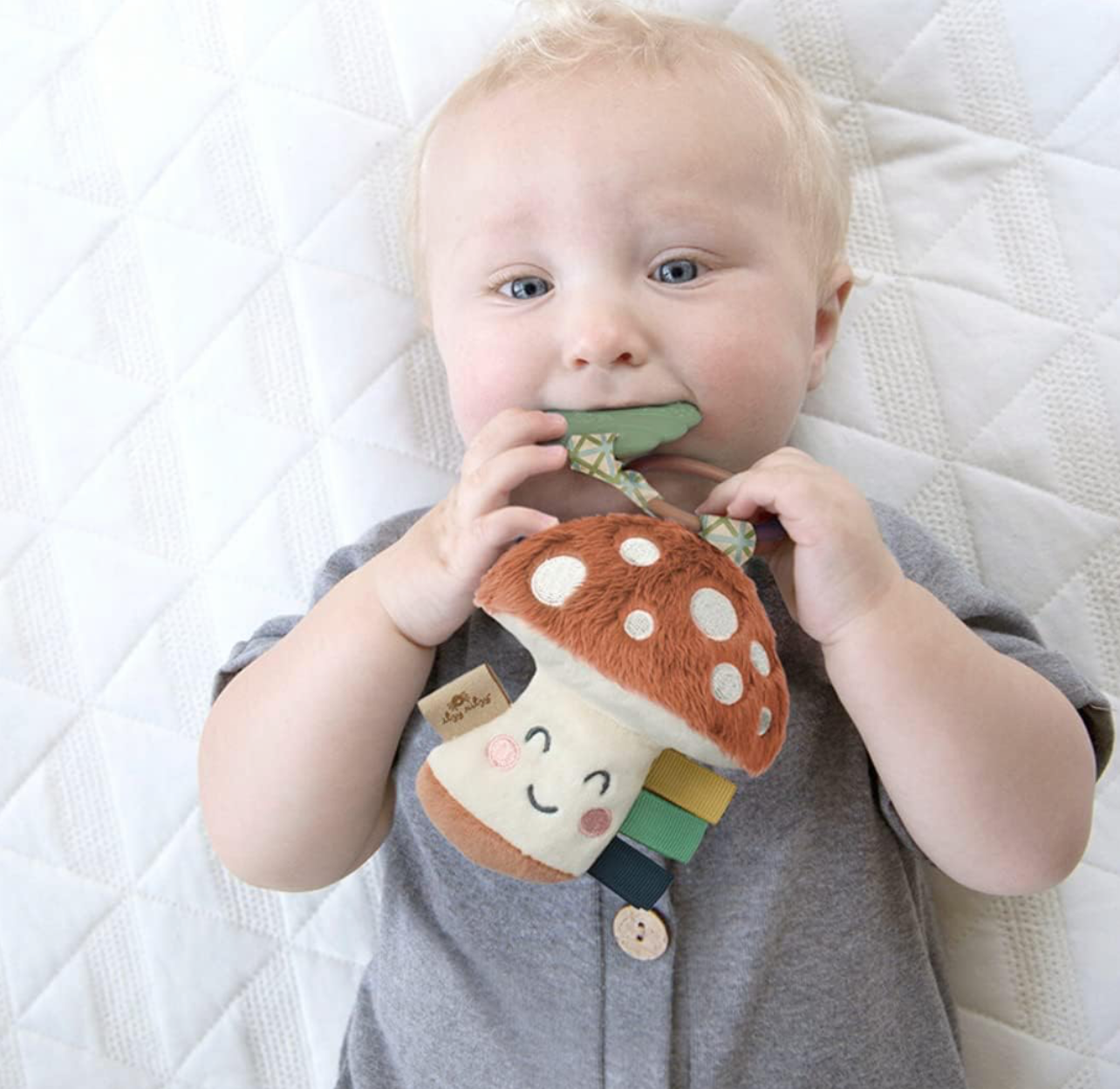 Itzy Ritzy- Mushroom Plush + Teether