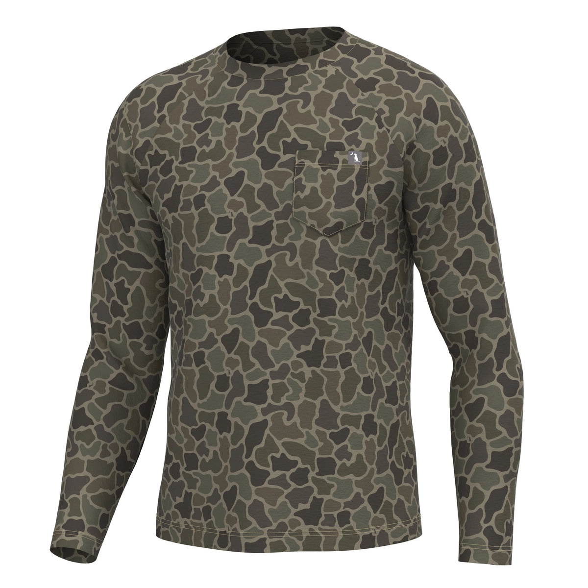 Heather Blend LS Crew - Brush Camo