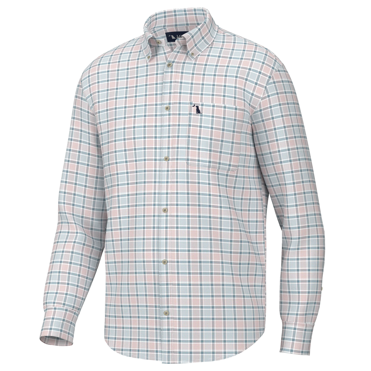 Stamps Dress Shirt - Salmon/Slate/Blue