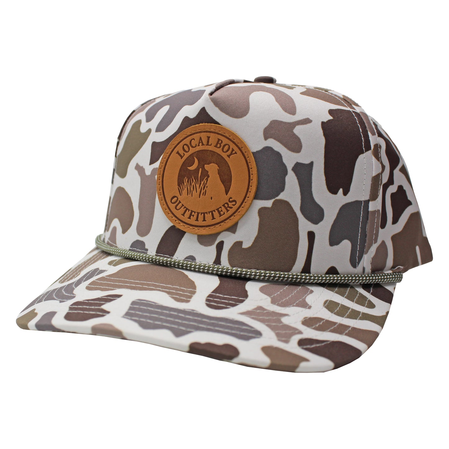 Leather Patch High Crown Rope Hat - YOUTH