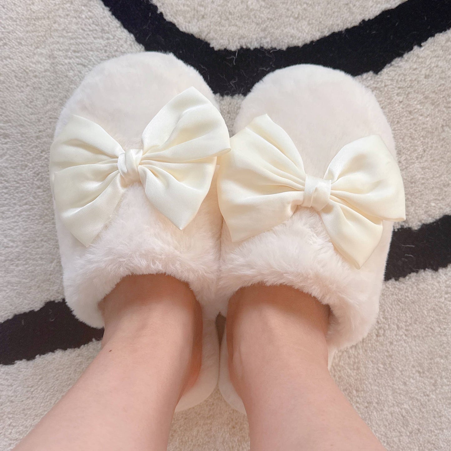 Satin Shine Fur Slippers