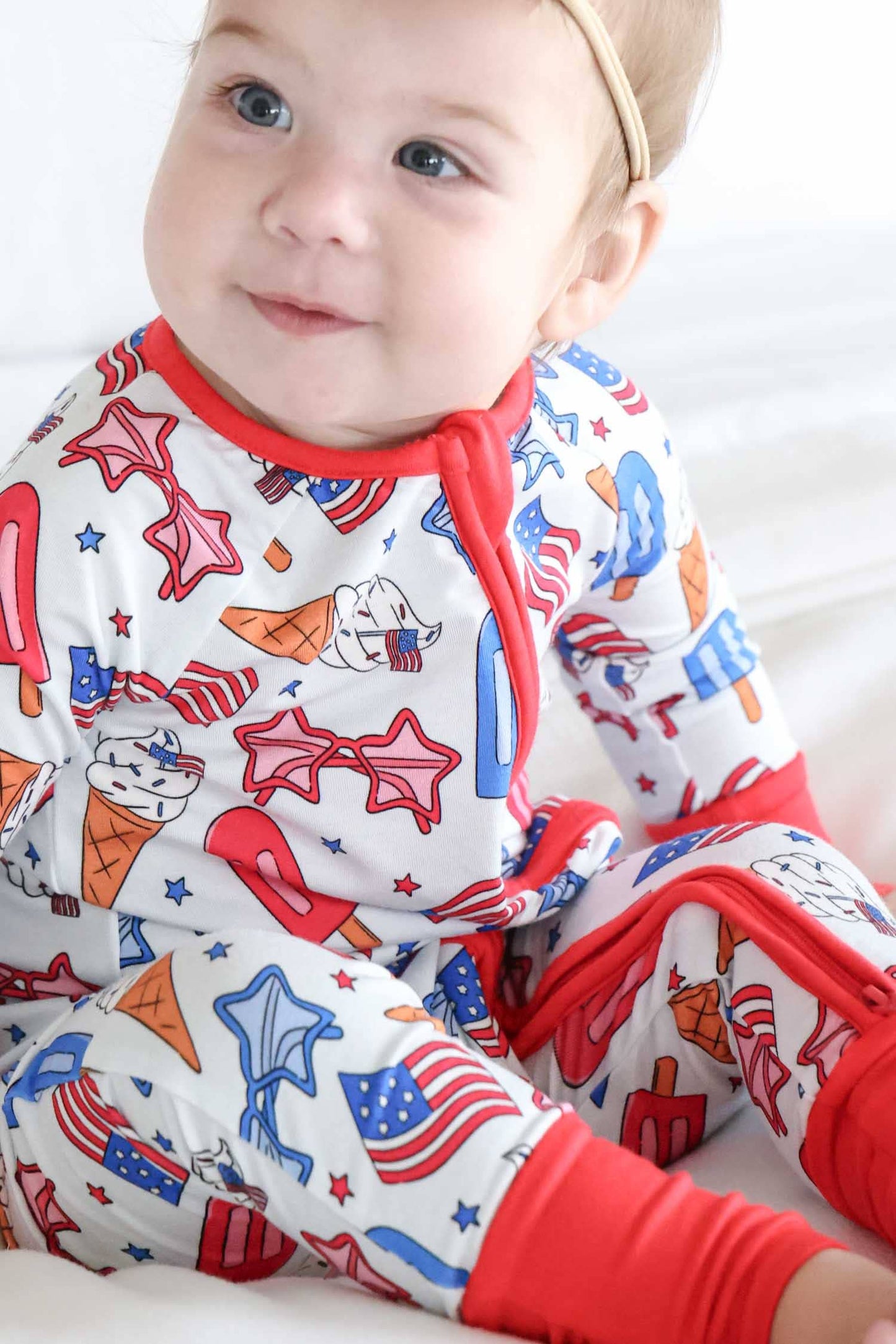 Convertible Zip Romper | Red, White & Cool