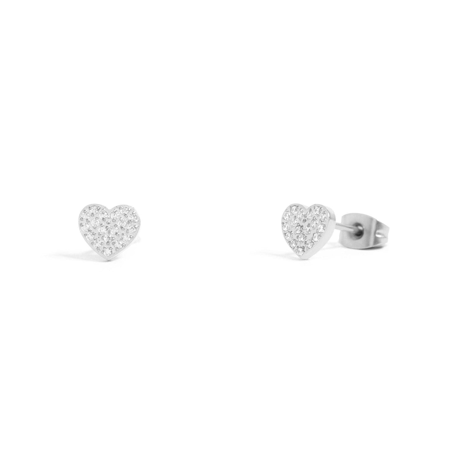 18K Gold Filled Heart Stud Earrings