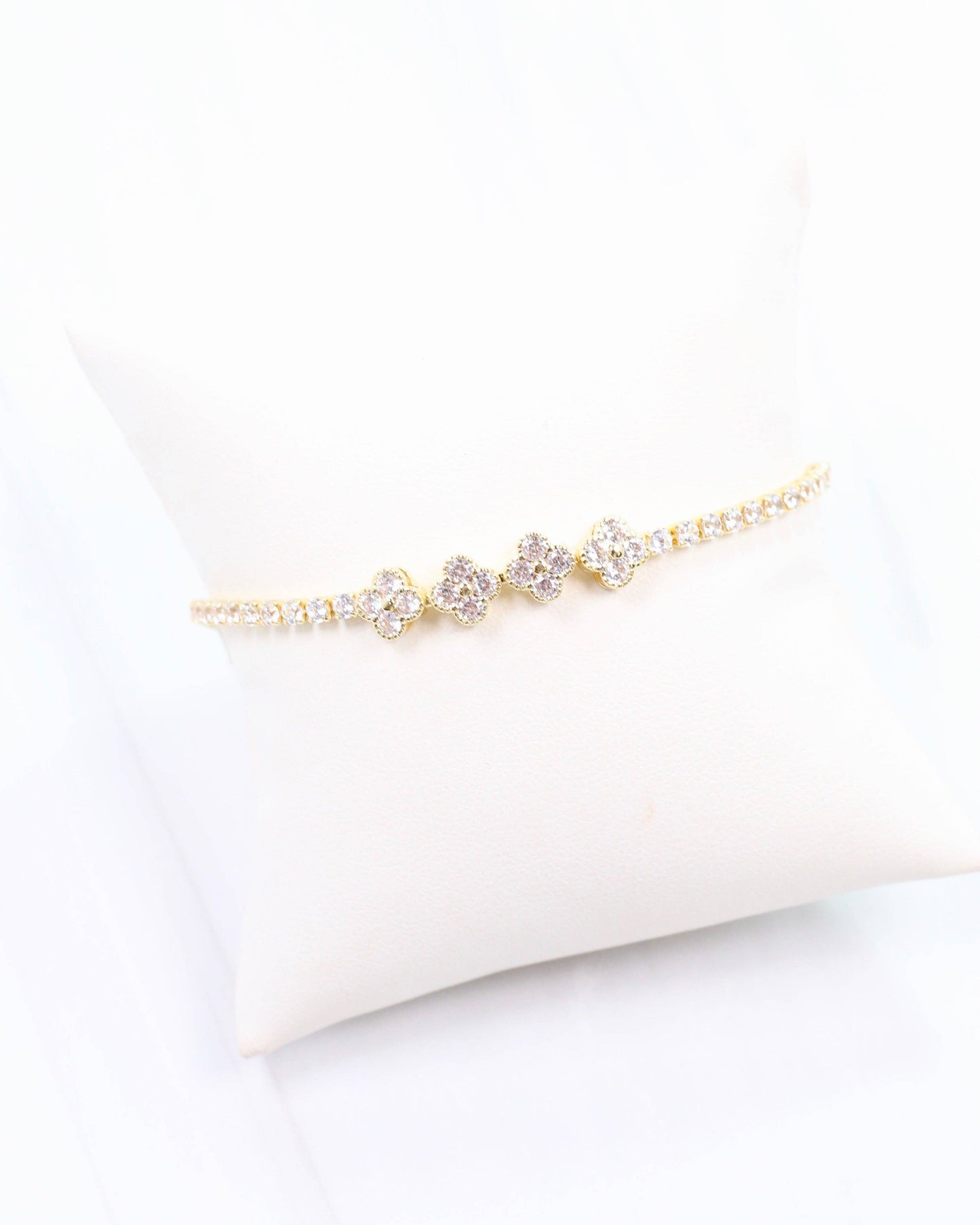 Avery CZ Flower Bracelet Gold