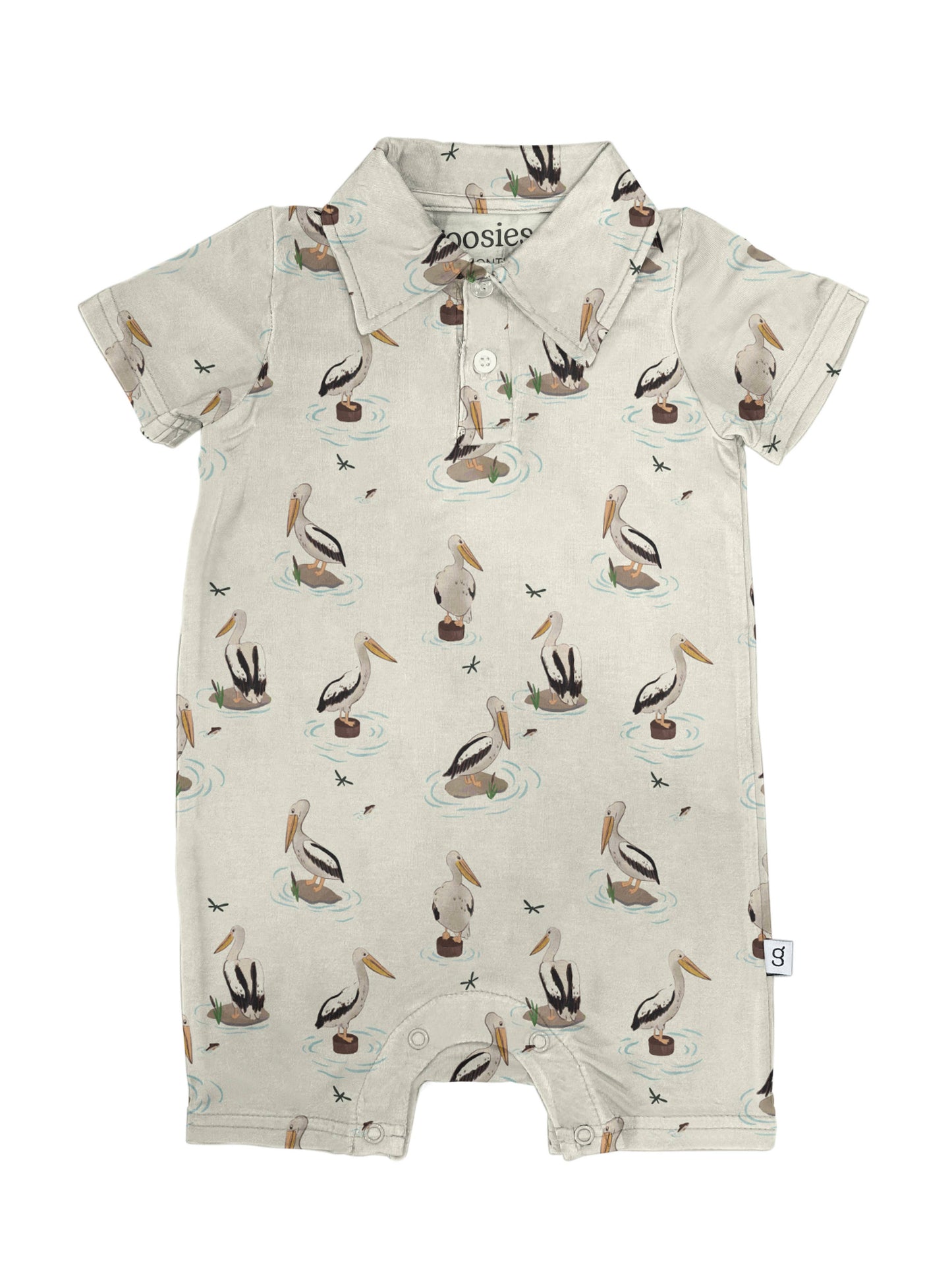 Coastal Pelicans - SS Polo Romper