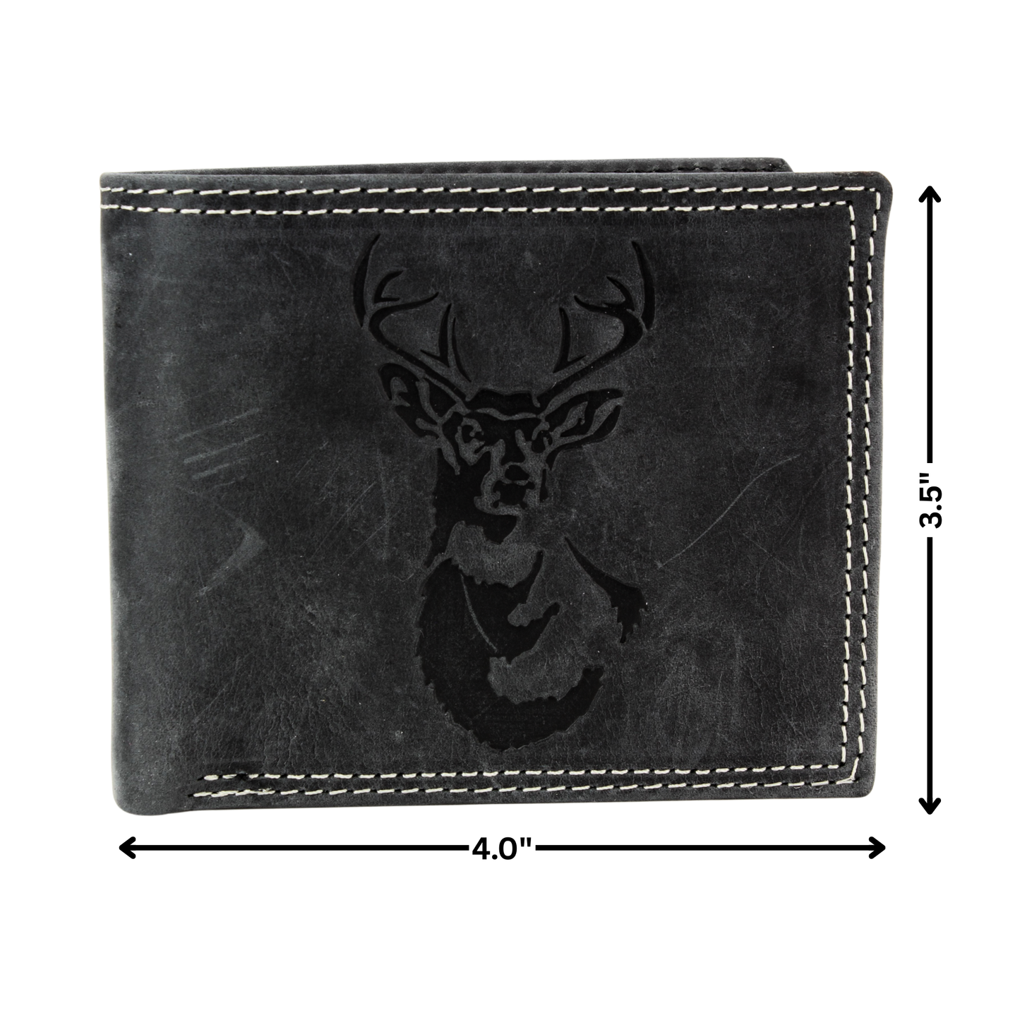 Bi-Fold Wallet with Deer Antler Emboss