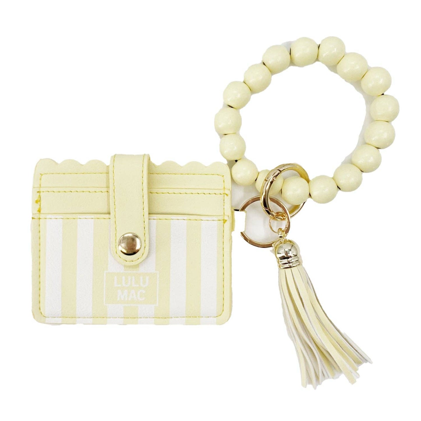 Beaded Wristlet - Yellow Stripe Darby